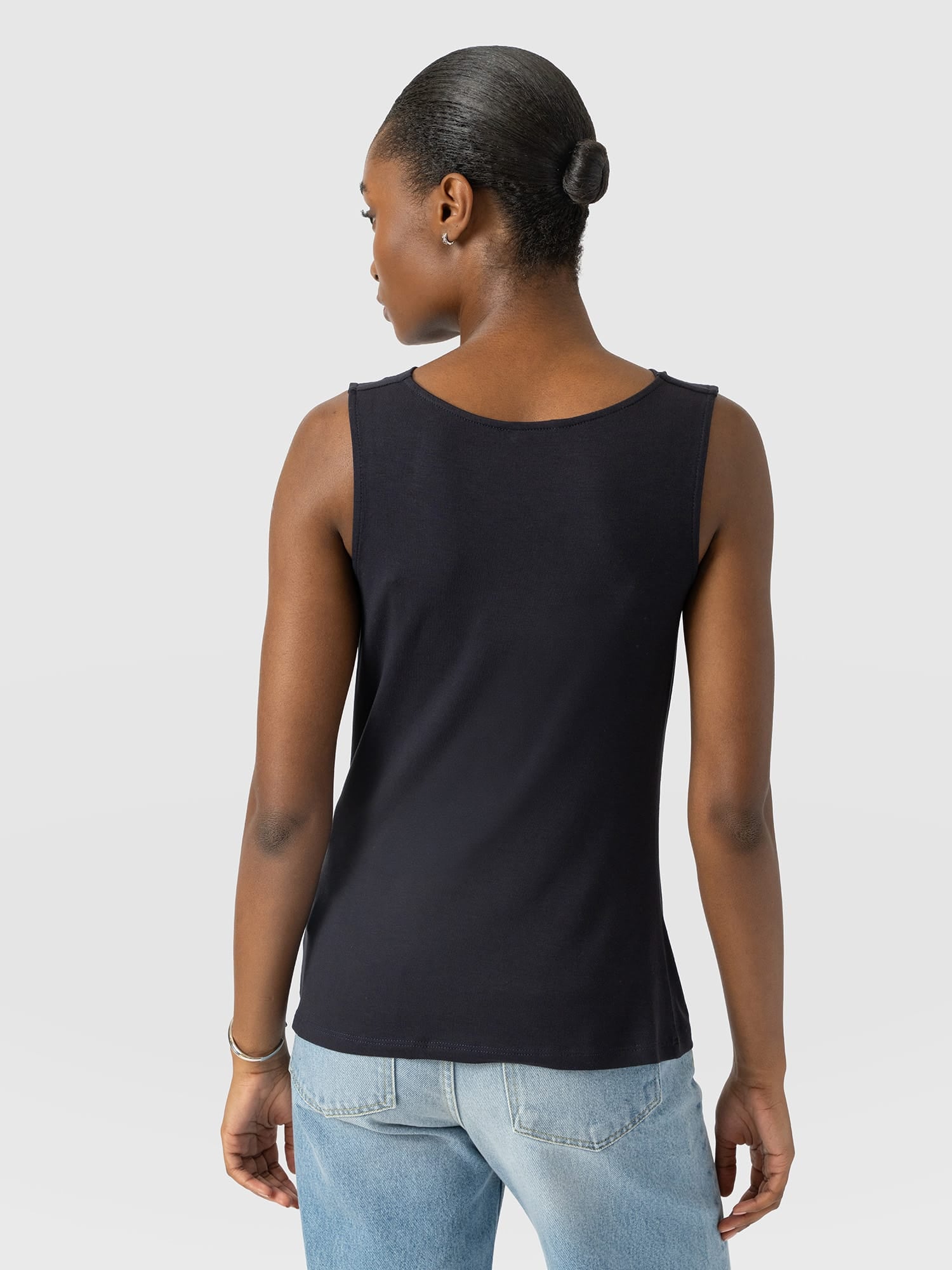 Cowl Neck Cami Navy - Women's T-Shirts | Saint and Sofia® EU