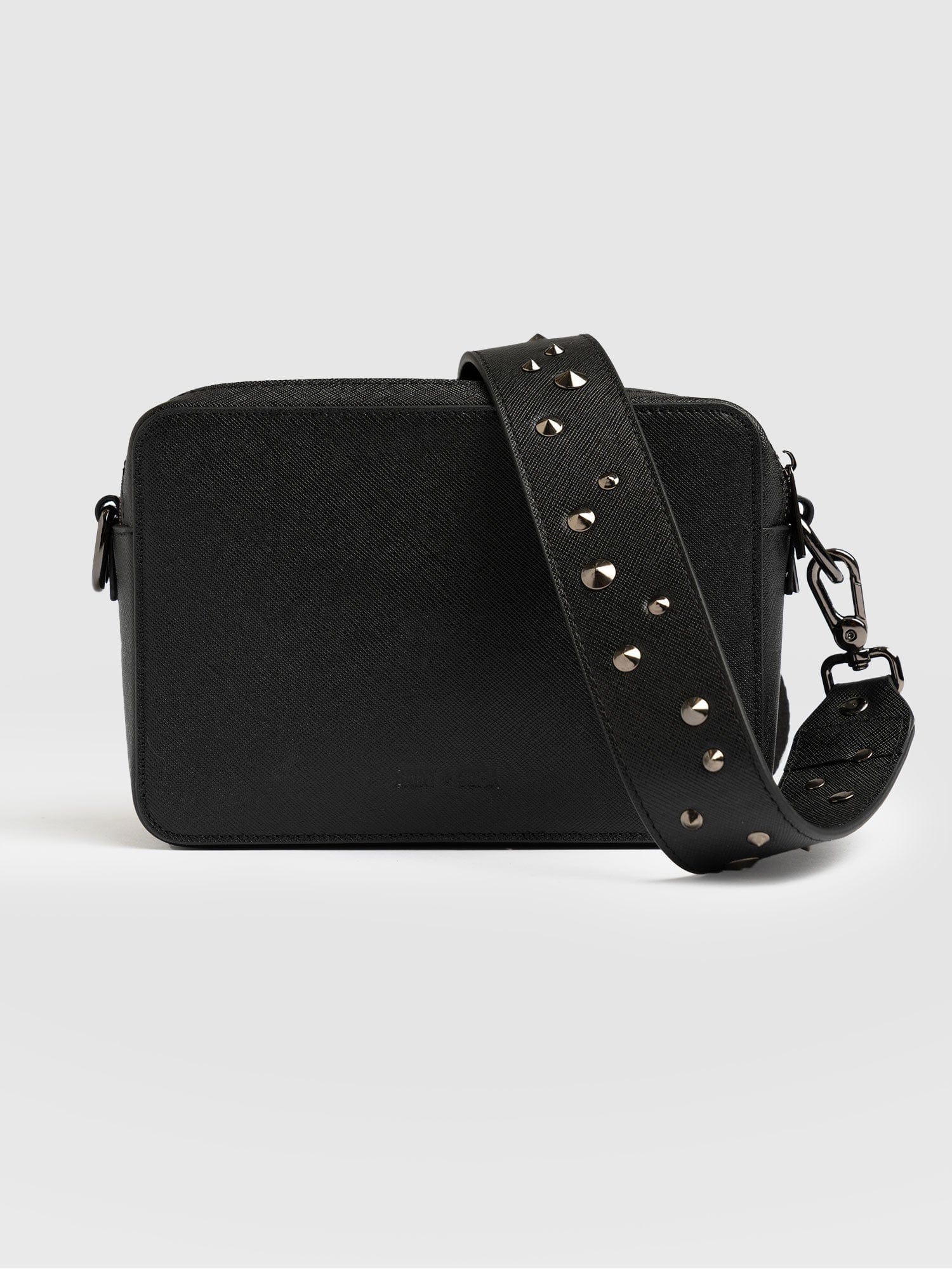 Cross Body Bag Black Studded - Women's Cross Body Bag | Saint + Sofia® EU