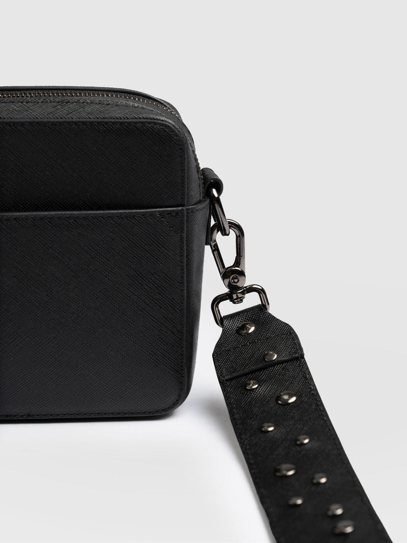 Cross Body Bag Black Studded - Women's Cross Body Bag | Saint + Sofia® EU