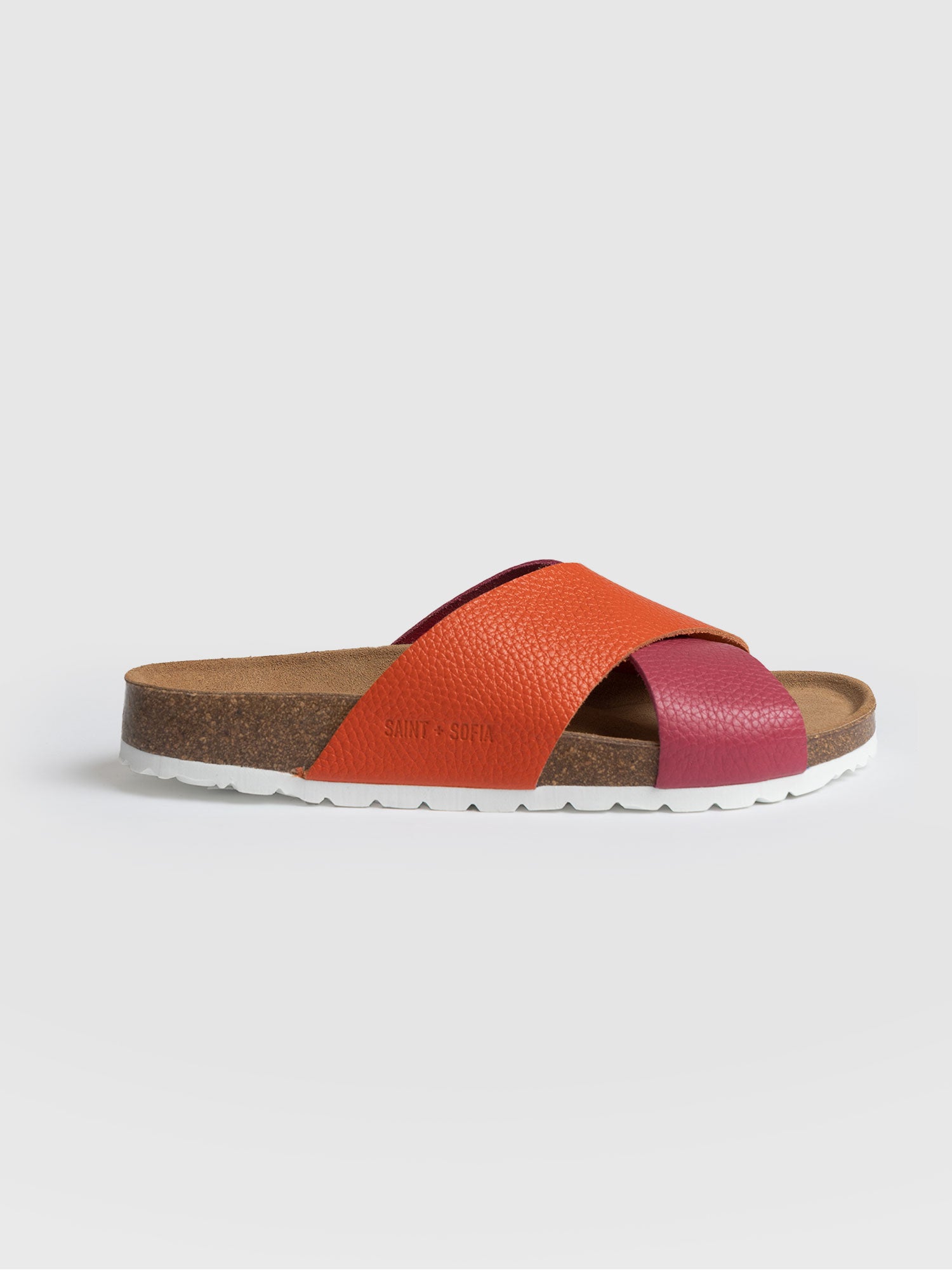 Cross Over Slides Orange & Pink - Women's Sandals | Saint + Sofia® EU