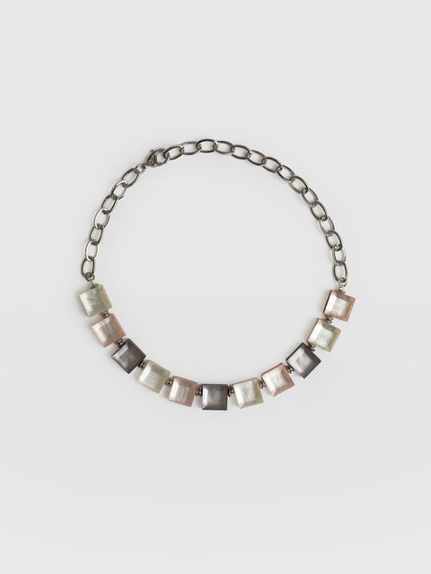 Cube Beaded Necklace - Champagne - Women's Jewellerys | Saint and Sofia® EU