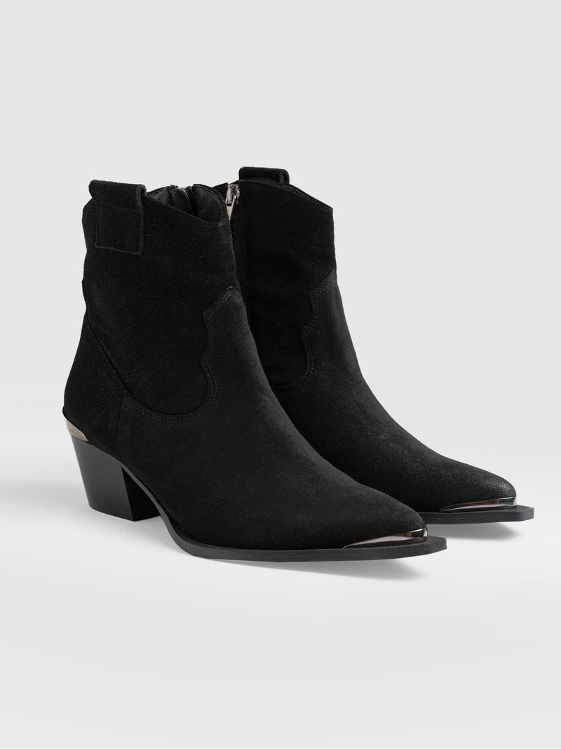 Dallas Metal Boot Black - Women's Leather Boots | Saint + Sofia® EU