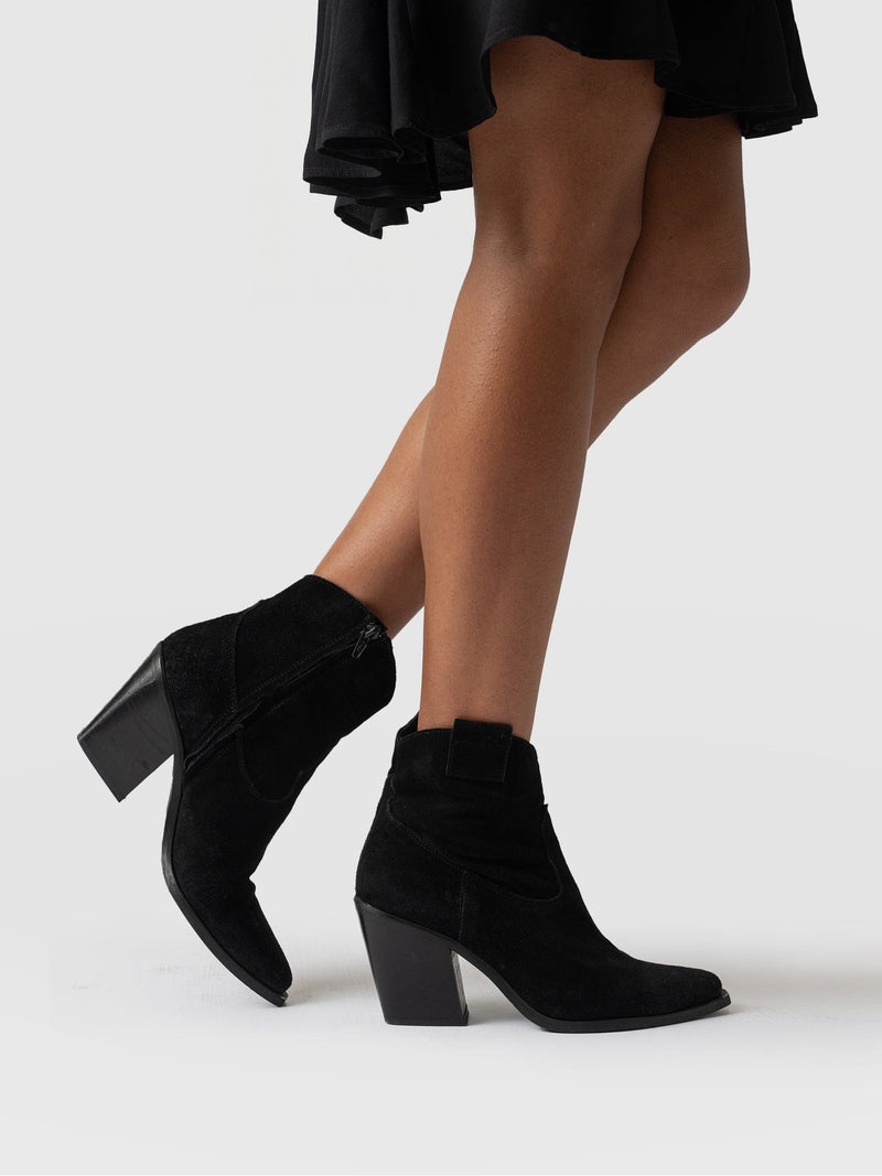 Dallas Mid Boot Black - Women's Leather Boots | Saint + Sofia® EU