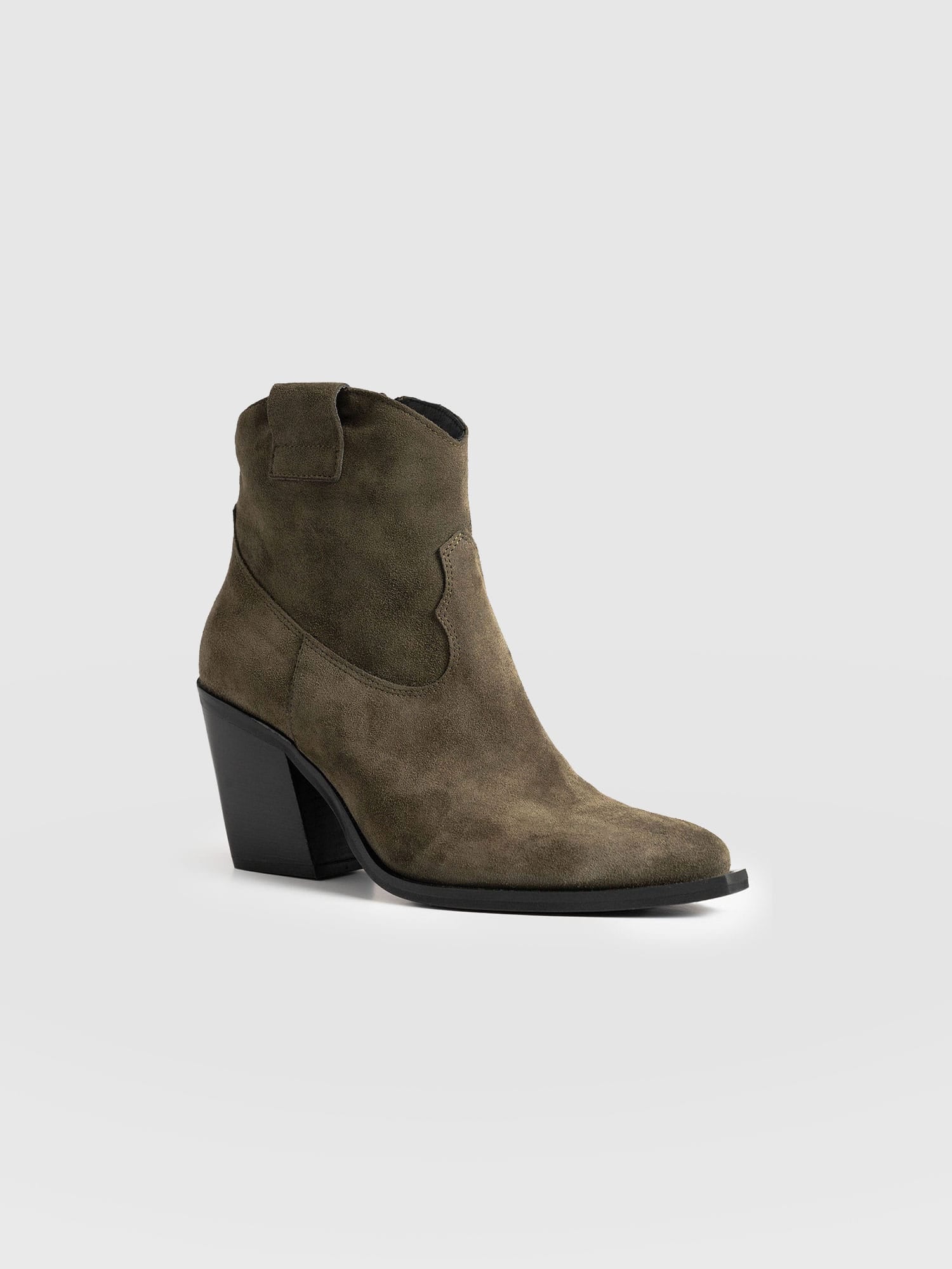 Dallas Mid Boot Khaki - Women's Leather Boots | Saint + Sofia® EU