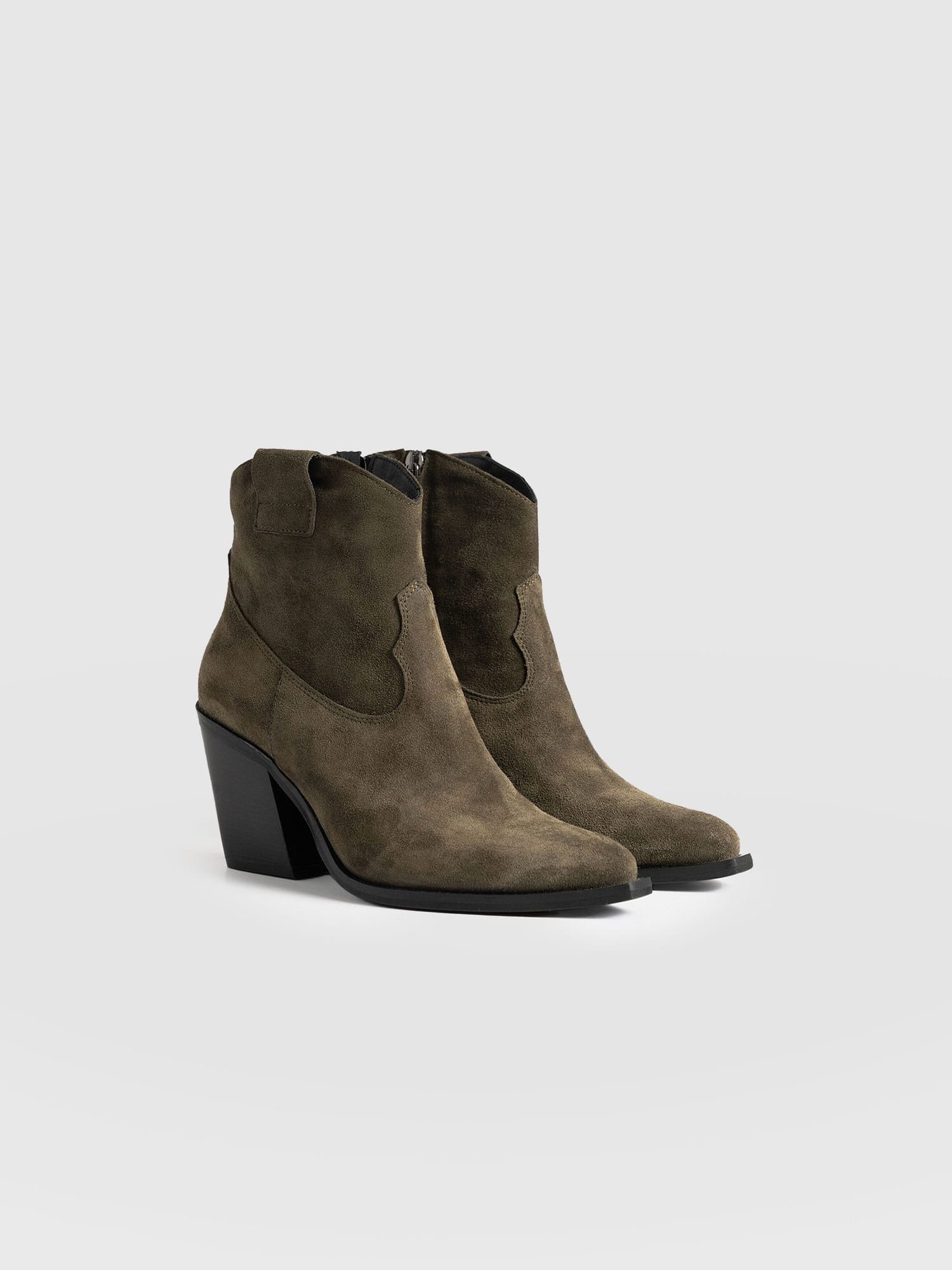 Dallas Mid Boot Khaki - Women's Leather Boots | Saint + Sofia® EU