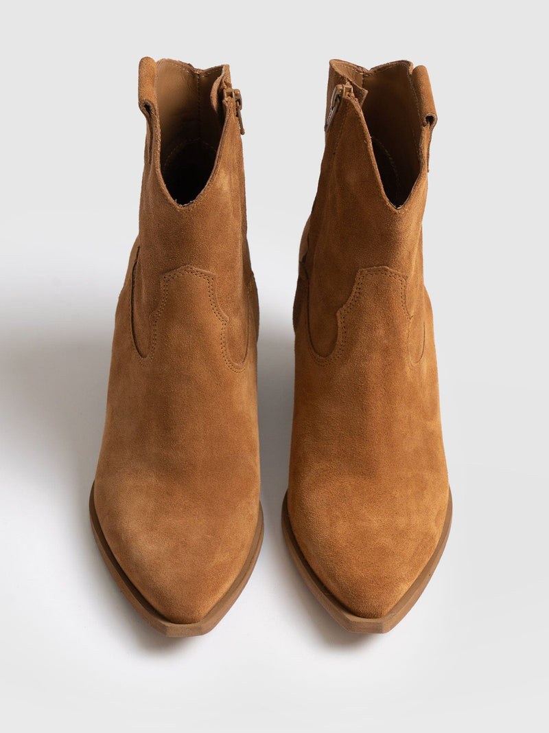 Dallas Mid Boot Tan - Women's Leather Boots | Saint + Sofia® EU