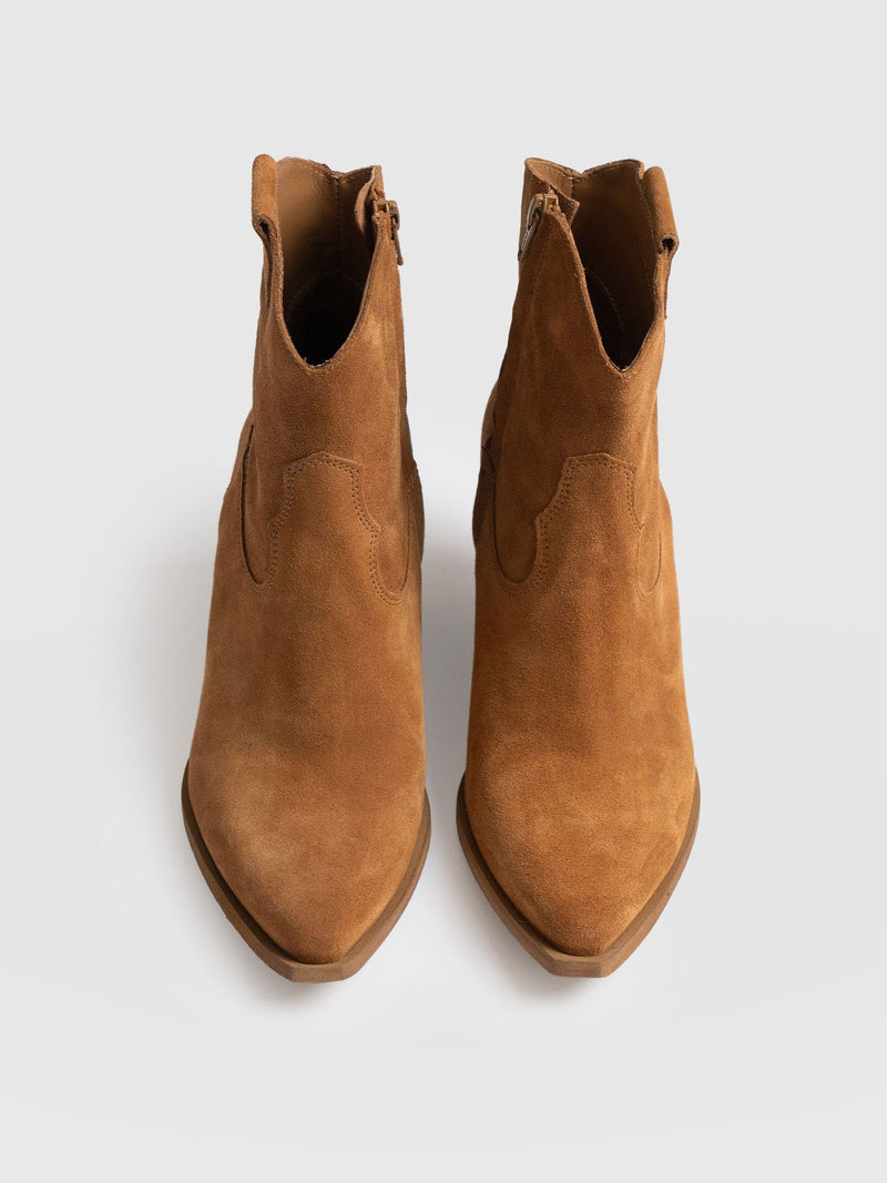 Dallas Mid Boot Tan - Women's Leather Boots | Saint + Sofia® EU