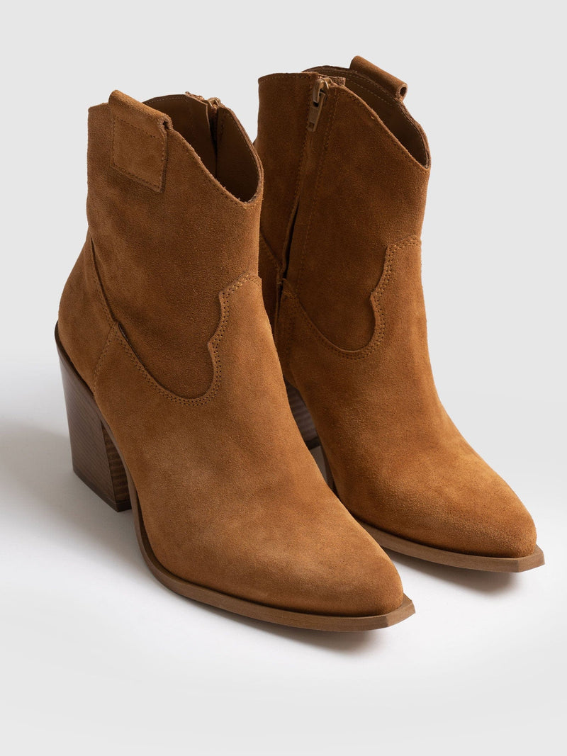 Dallas Mid Boot Tan - Women's Leather Boots | Saint + Sofia® EU