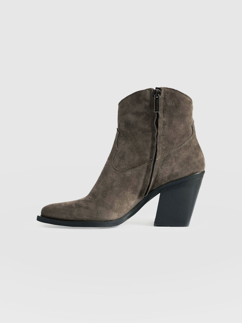 Dallas Mid Boot Taupe - Women's Leather Boots | Saint + Sofia® EU