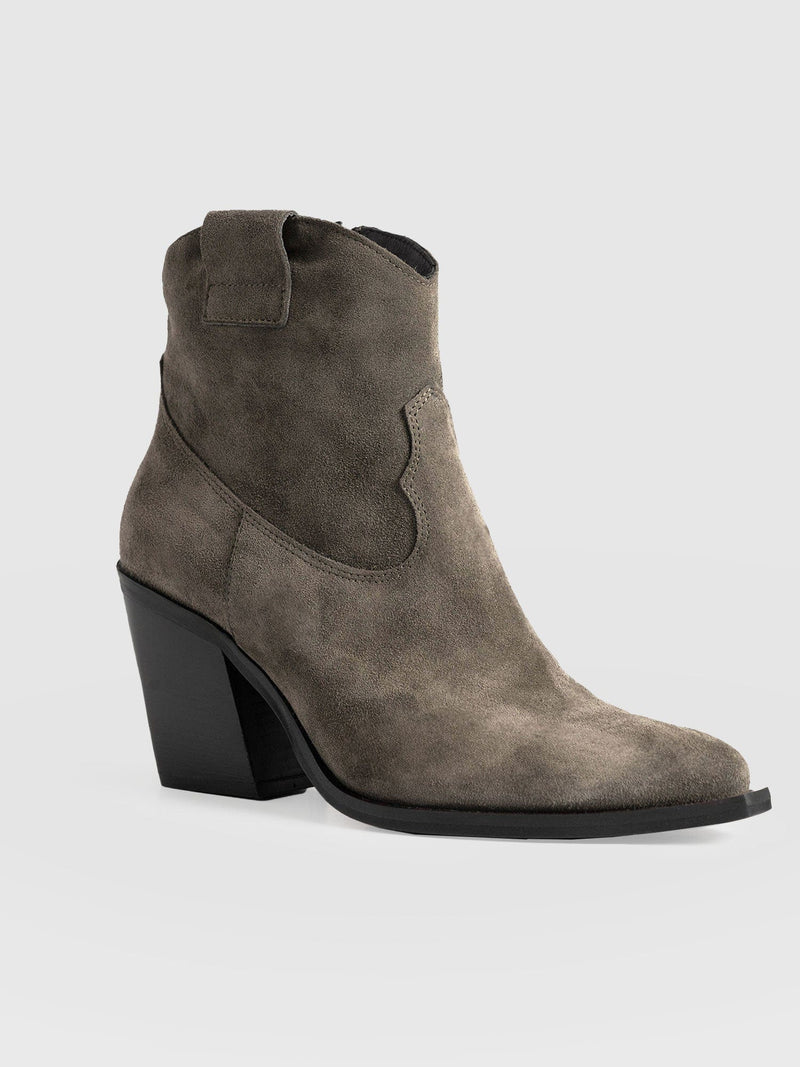 Dallas Mid Boot Taupe - Women's Leather Boots | Saint + Sofia® EU