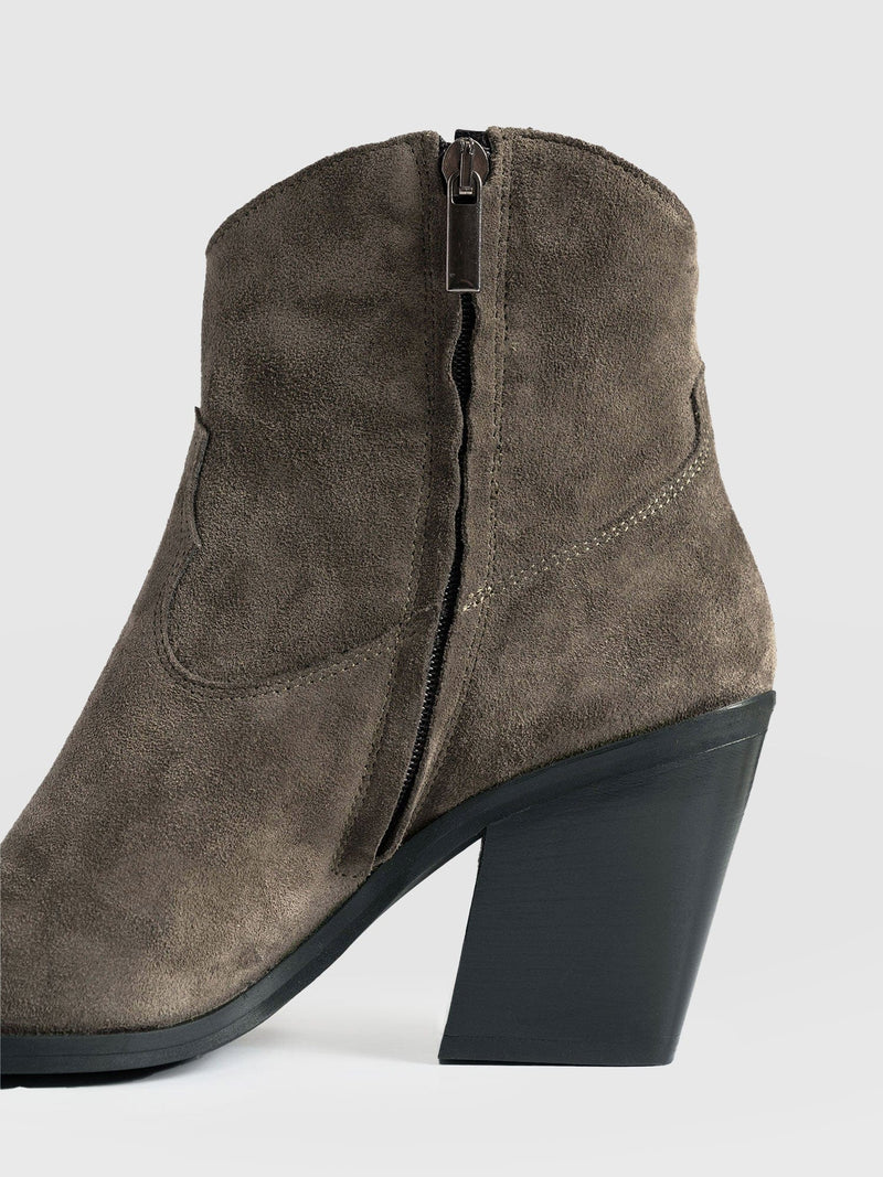 Dallas Mid Boot Taupe - Women's Leather Boots | Saint + Sofia® EU