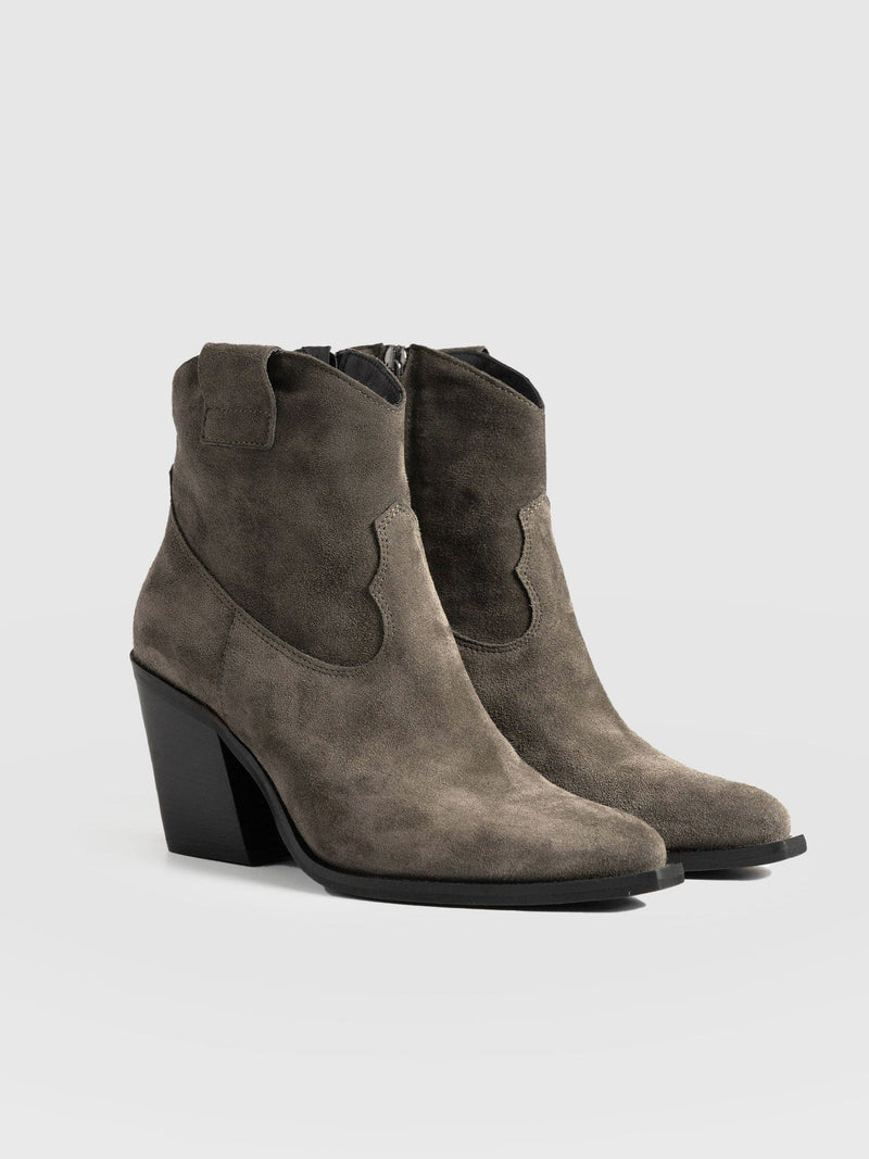 Dallas Mid Boot Taupe - Women's Leather Boots | Saint + Sofia® EU