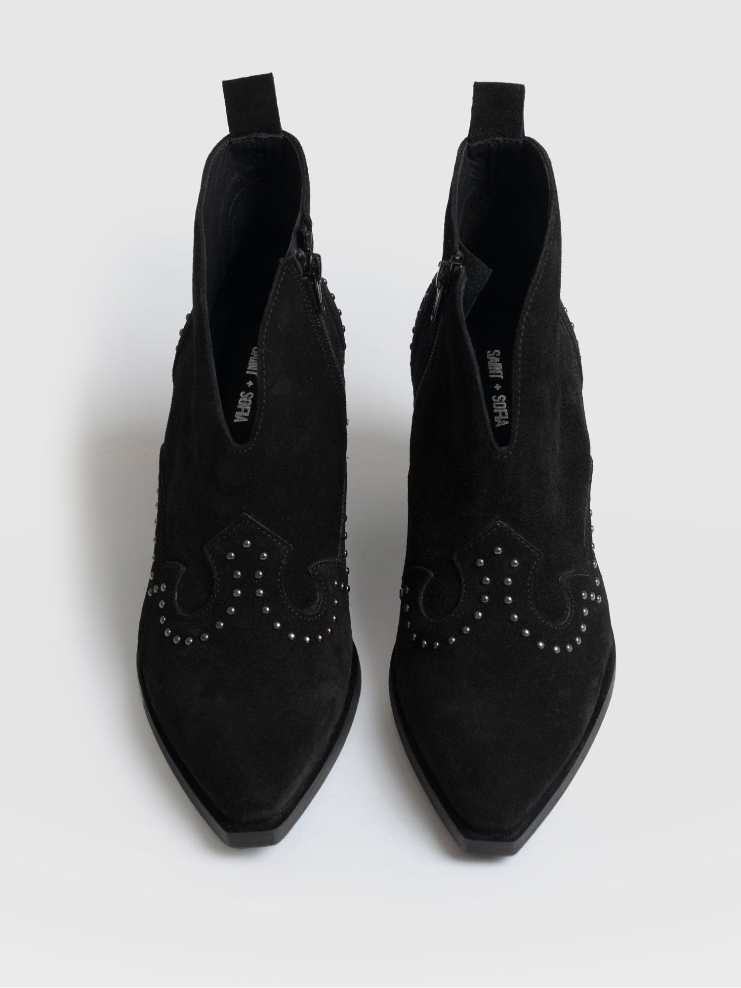 Dallas Studded Ankle Boot Black - Women's Leather Boots | Saint + Sofia® EU