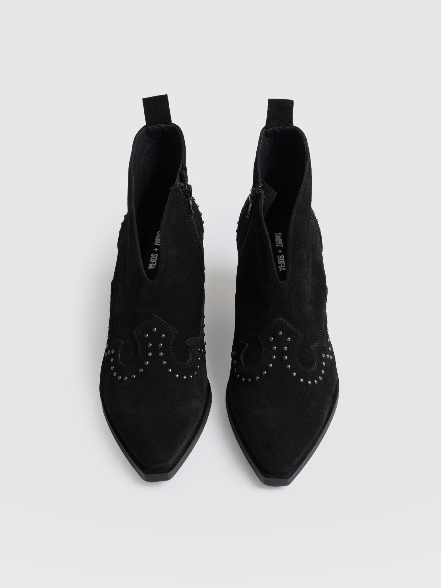 Dallas Studded Ankle Boot Black - Women's Leather Boots | Saint + Sofia® EU