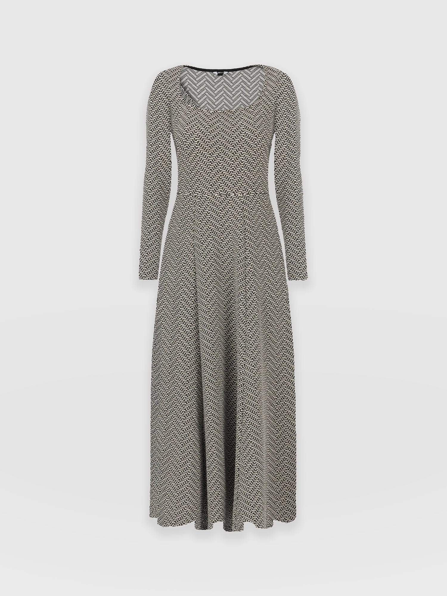 Darcey Flared Dress Cream Lurex - Women's Dresses | Saint and Sofia® EU