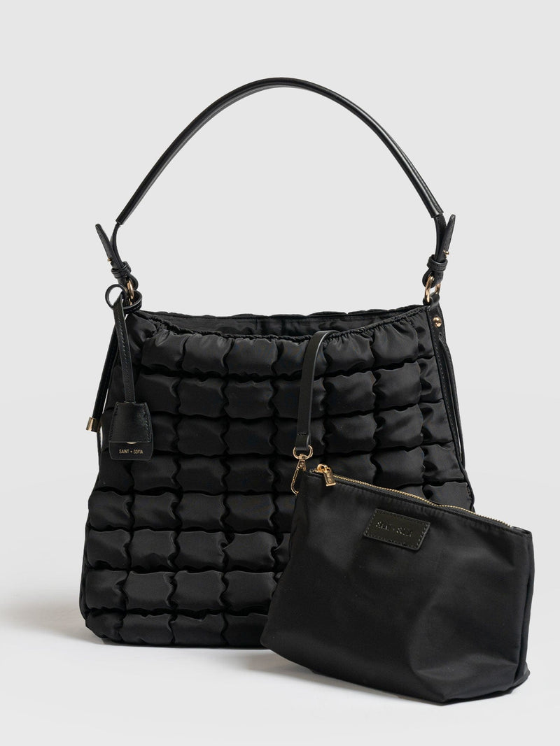 Darcey Puff Tote Bag Black - Women's Tote Bags | Saint + Sofia® EU