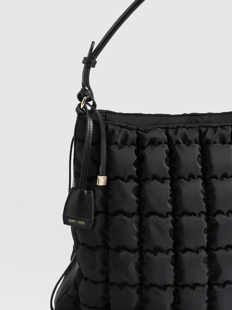 Darcey Puff Tote Bag Black - Women's Tote Bags | Saint + Sofia® EU