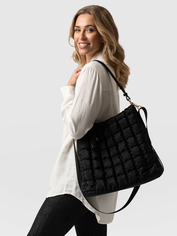 Darcey Puff Tote Bag Black - Women's Tote Bags | Saint + Sofia® EU