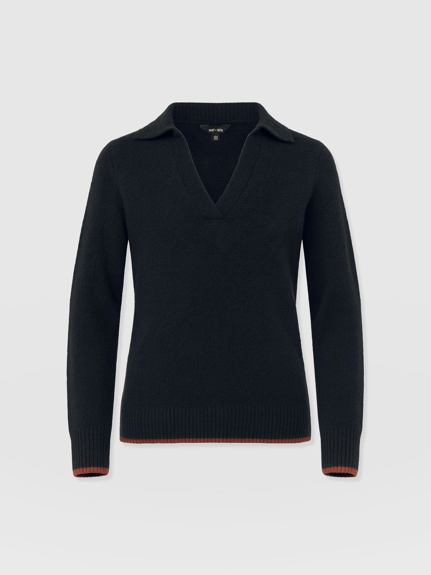 Delphi Polo Knit - Black - Women's T-shirts | Saint + Sofia® EU