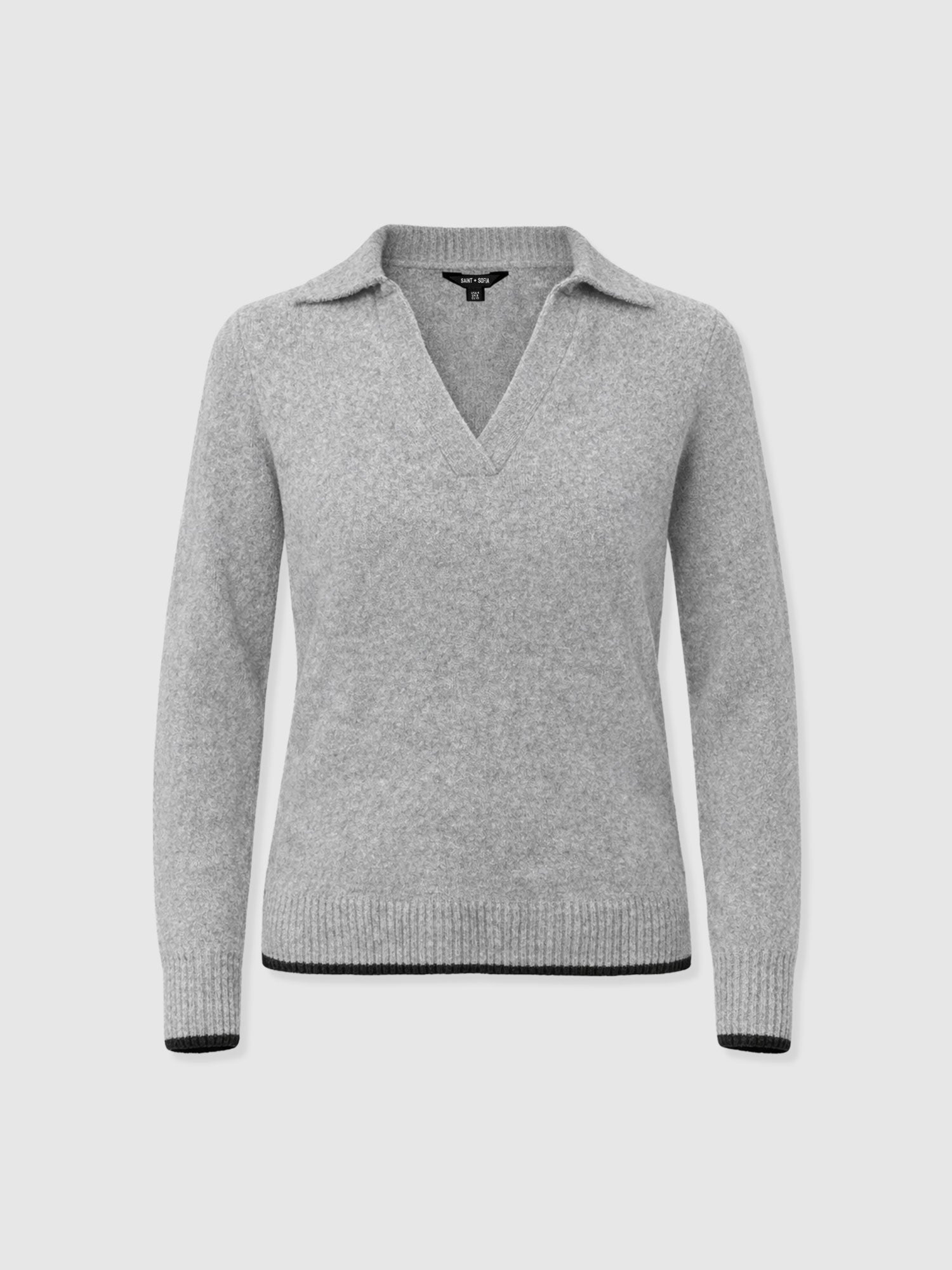 Delphi Polo Knit - Grey - Women's Jumpers | Saint + Sofia® EU