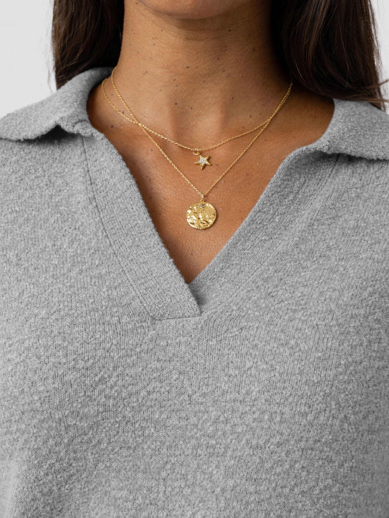 Delphi Polo Knit - Grey - Women's Jumpers | Saint + Sofia® EU