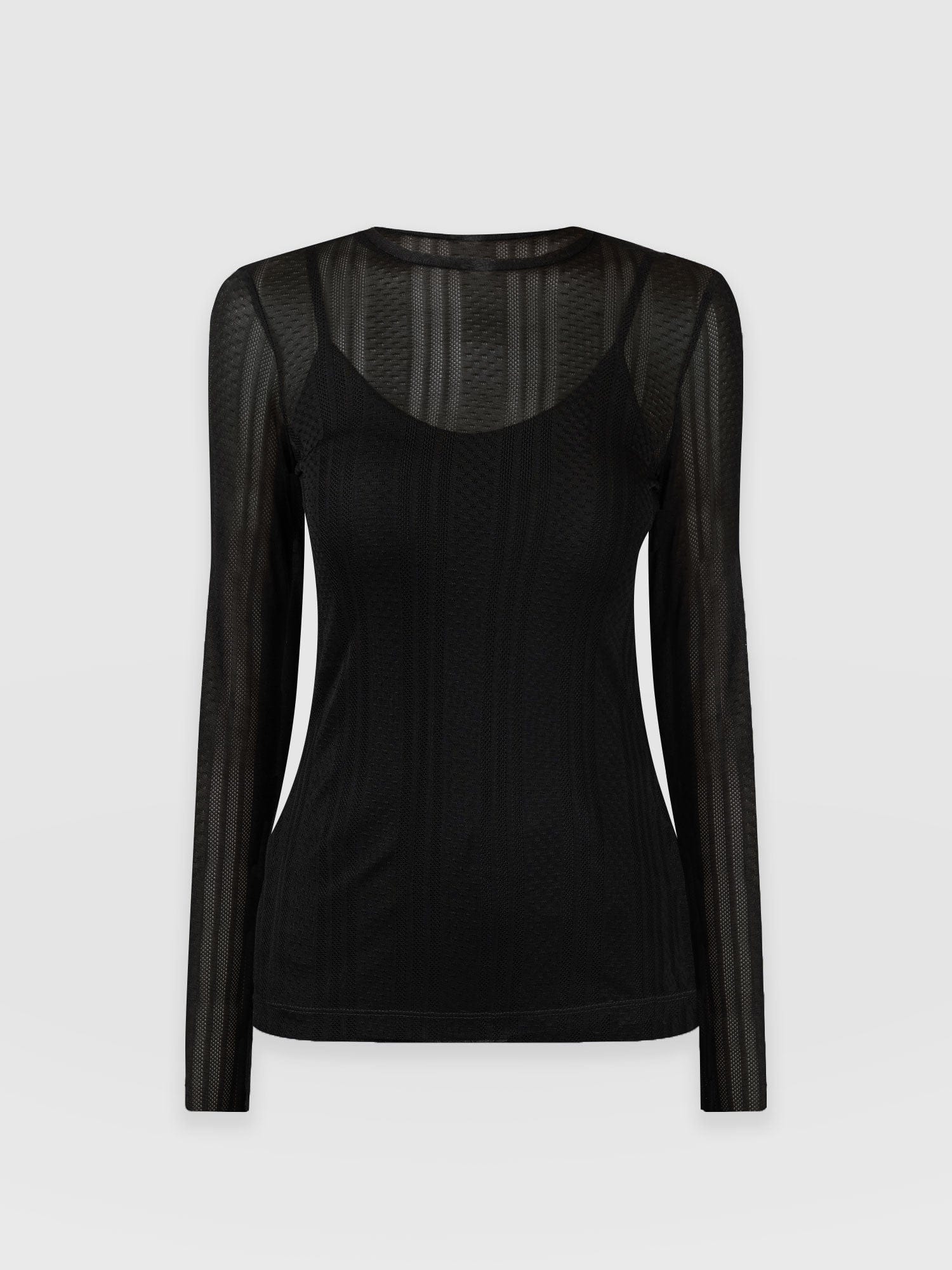 Demi Lace Long Sleeve Tee Black - Women's Tops | Saint + Sofia® EU