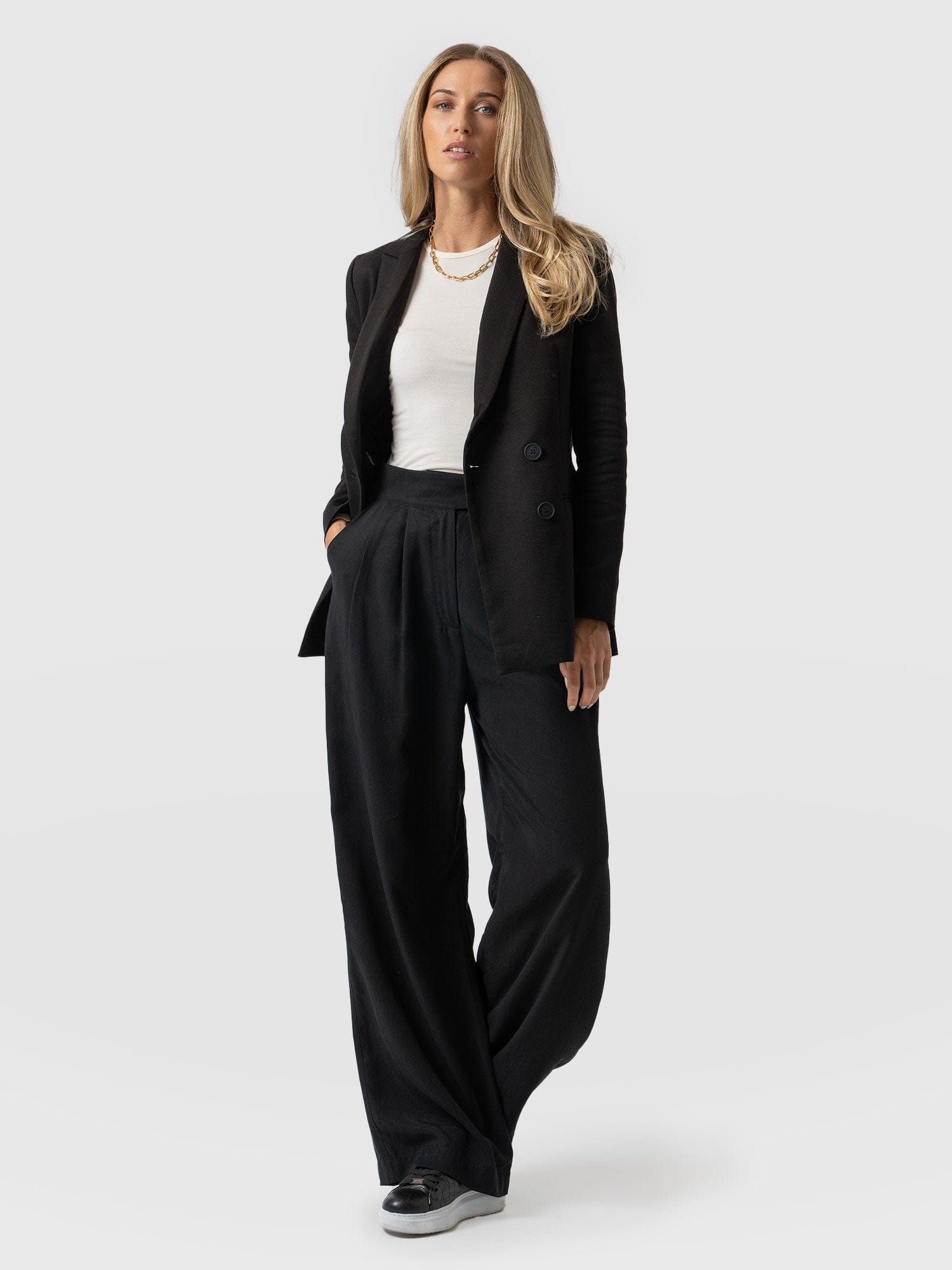 Demi Wide Leg Pant Black - Women's Wide Leg Trousers | Saint + Sofia® EU