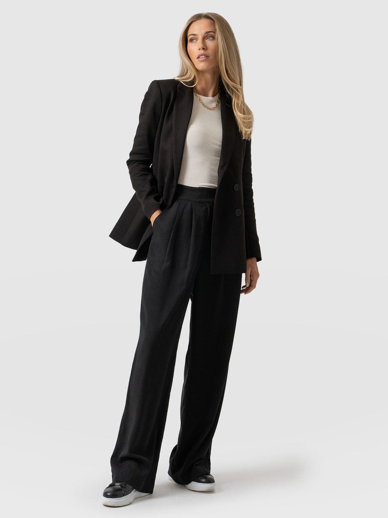 Demi Wide Leg Pant Black - Women's Wide Leg Trousers | Saint + Sofia® EU