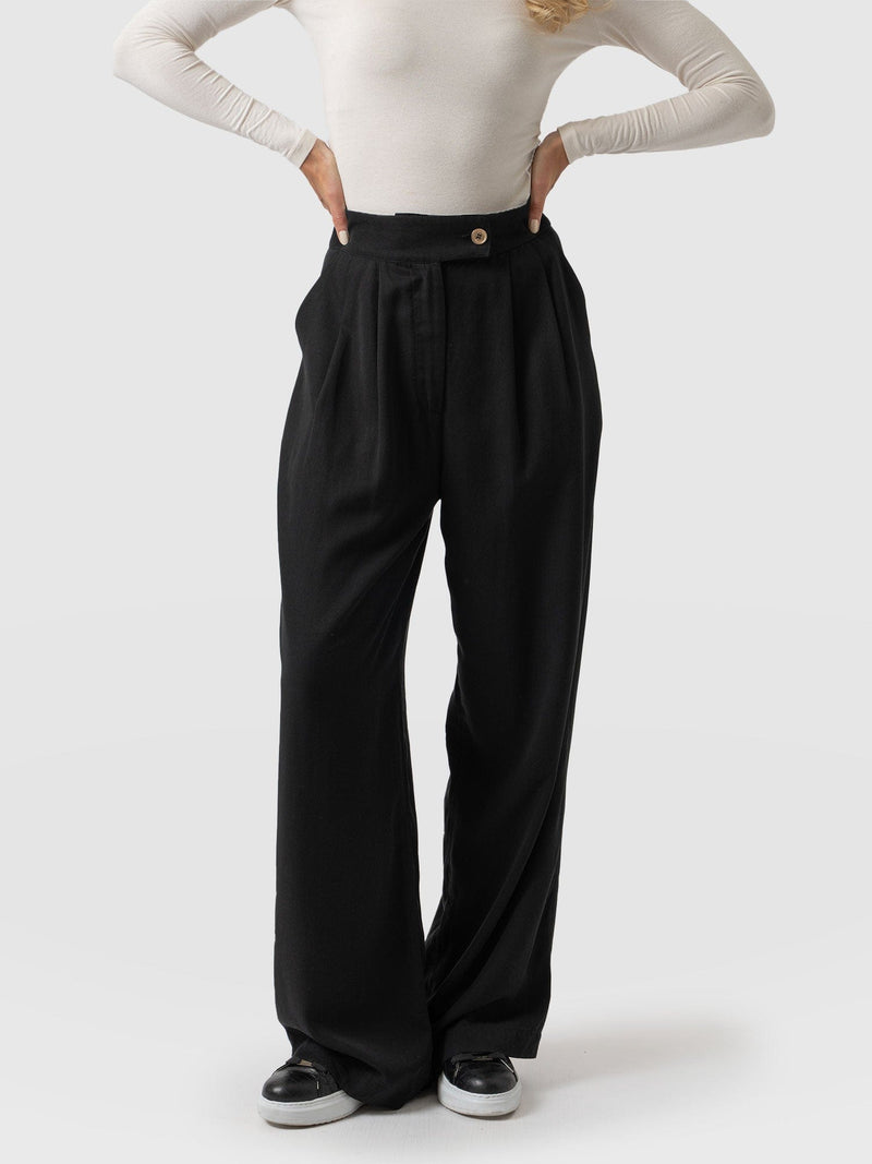 Demi Wide Leg Pant Black - Women's Wide Leg Trousers | Saint + Sofia® EU