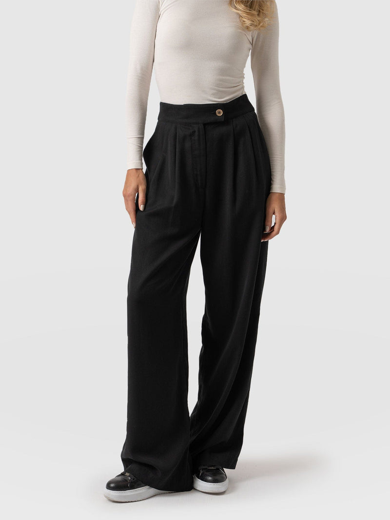 Demi Wide Leg Pant Black - Women's Wide Leg Trousers | Saint + Sofia® EU