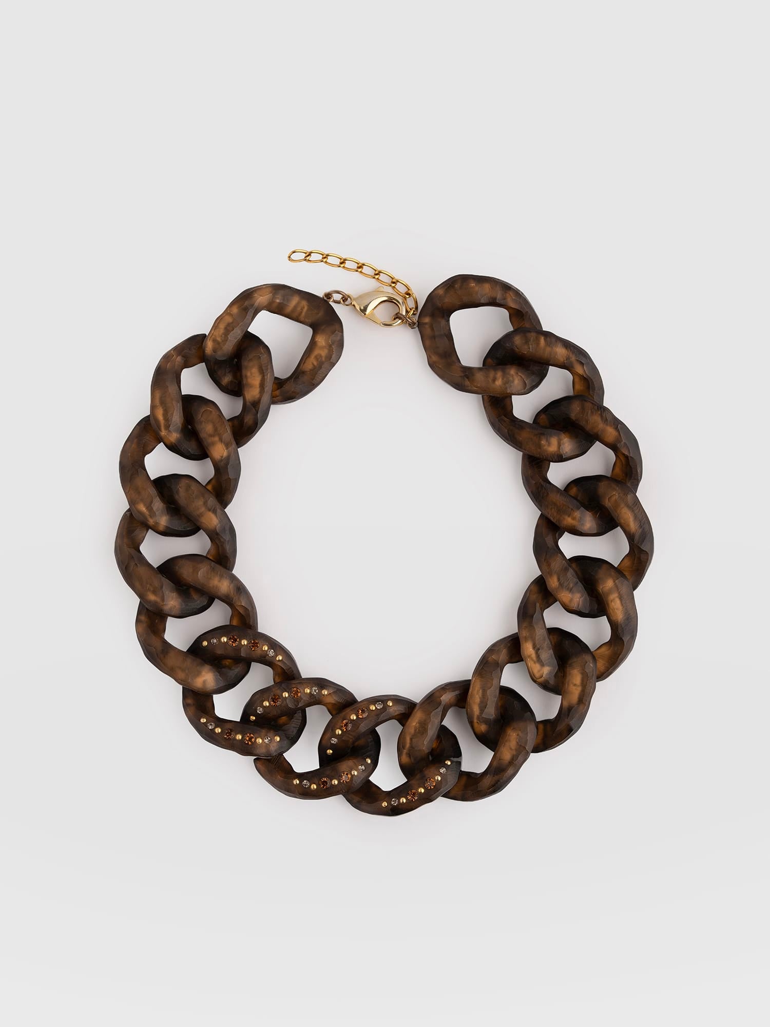 Diamante Chain Necklace - Brown - Women's Jewellers | Saint and Sofia® EU