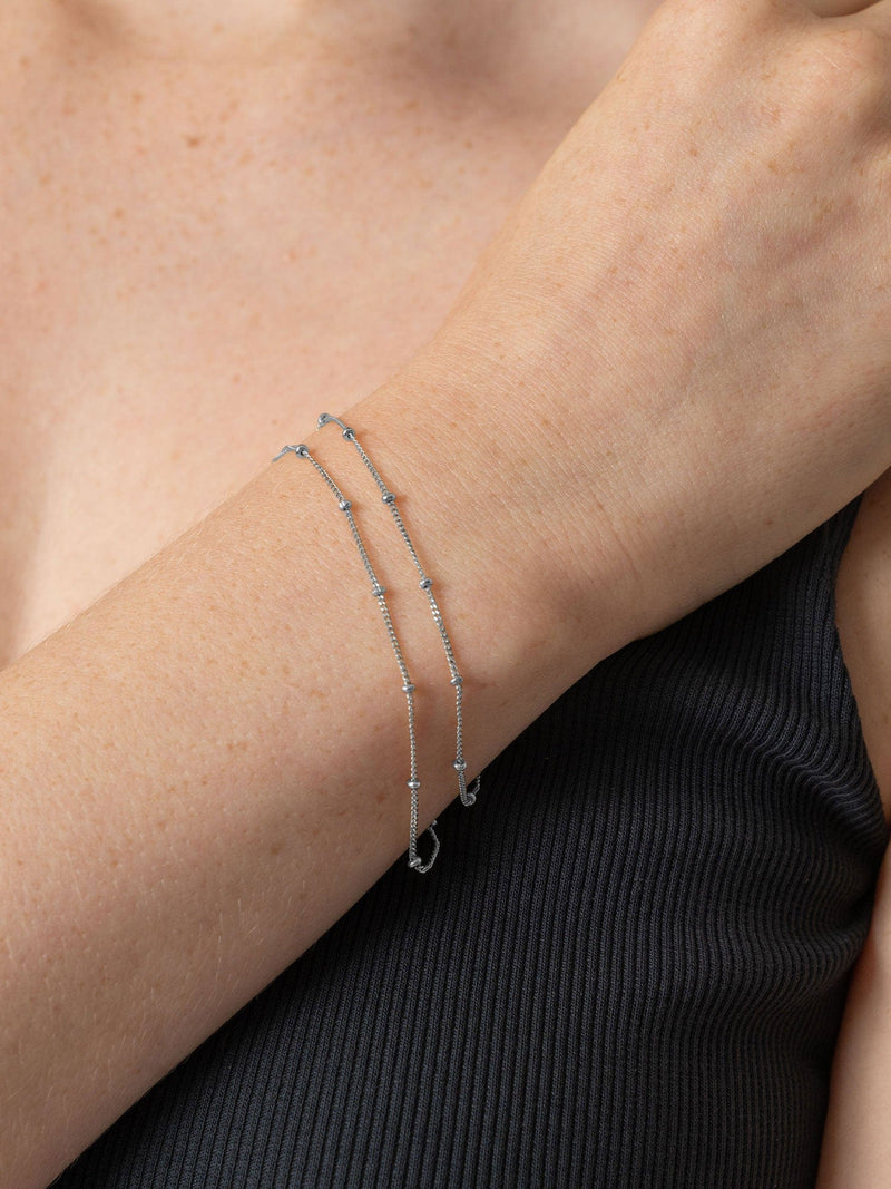 Double Ball Chain Bracelet Silver - Women's Jewellery | Saint + Sofia® EU