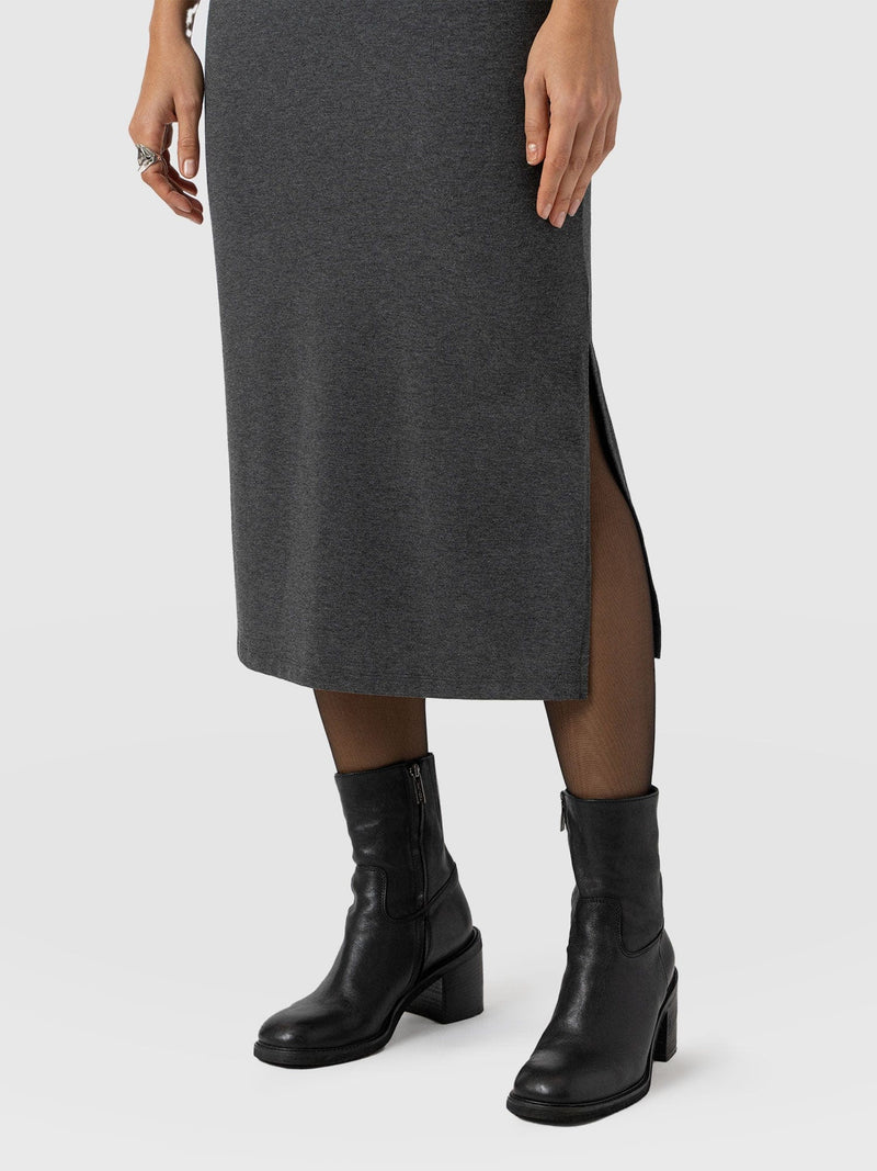 Easy T-Shirt Midi Dress - Charcoal - Women's Dresss | Saint + Sofia® EU