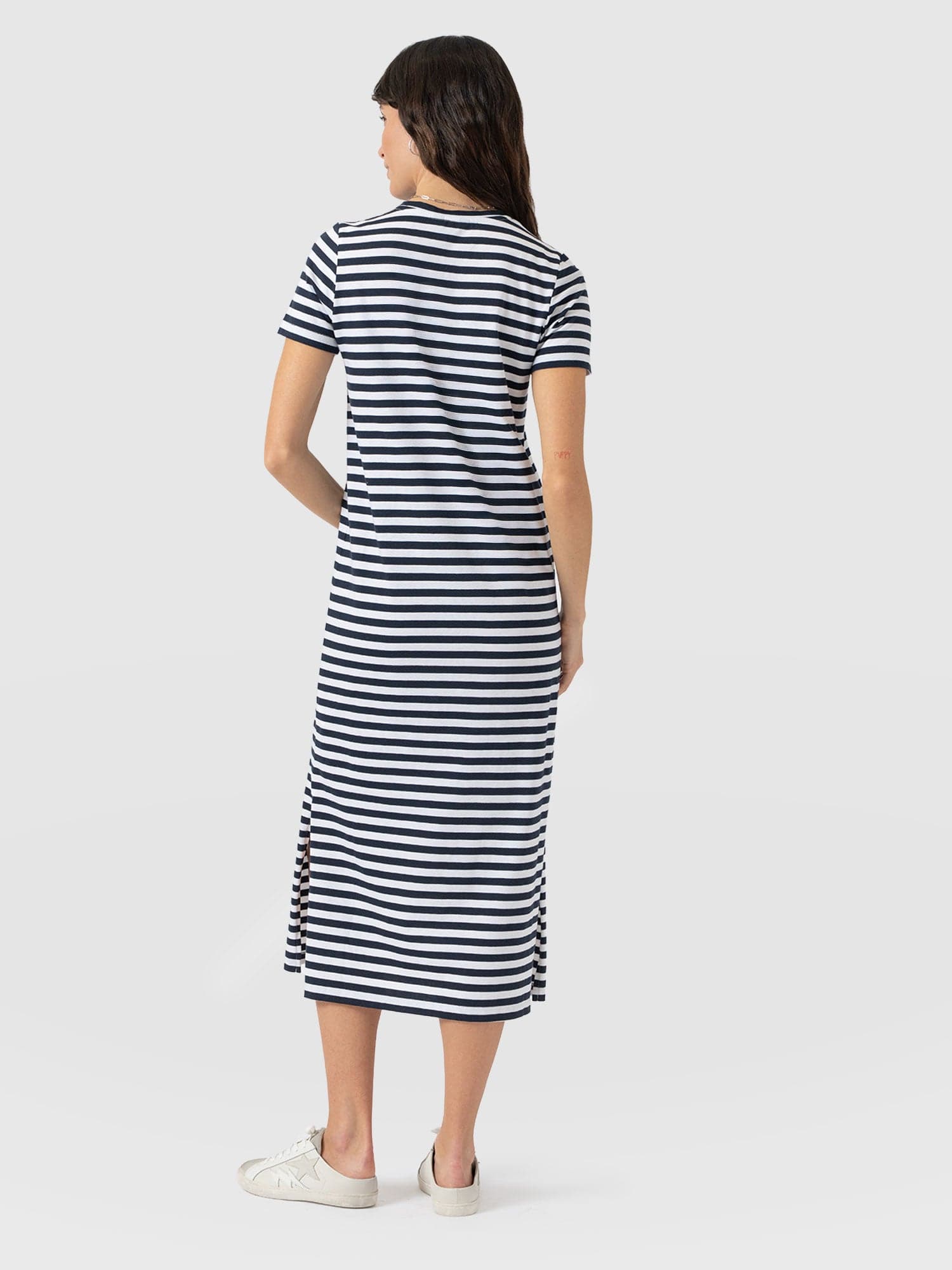 Easy T - Shirt Midi Dress - Navy Stripe - Women's Dresses | Saint + Sofia® EU