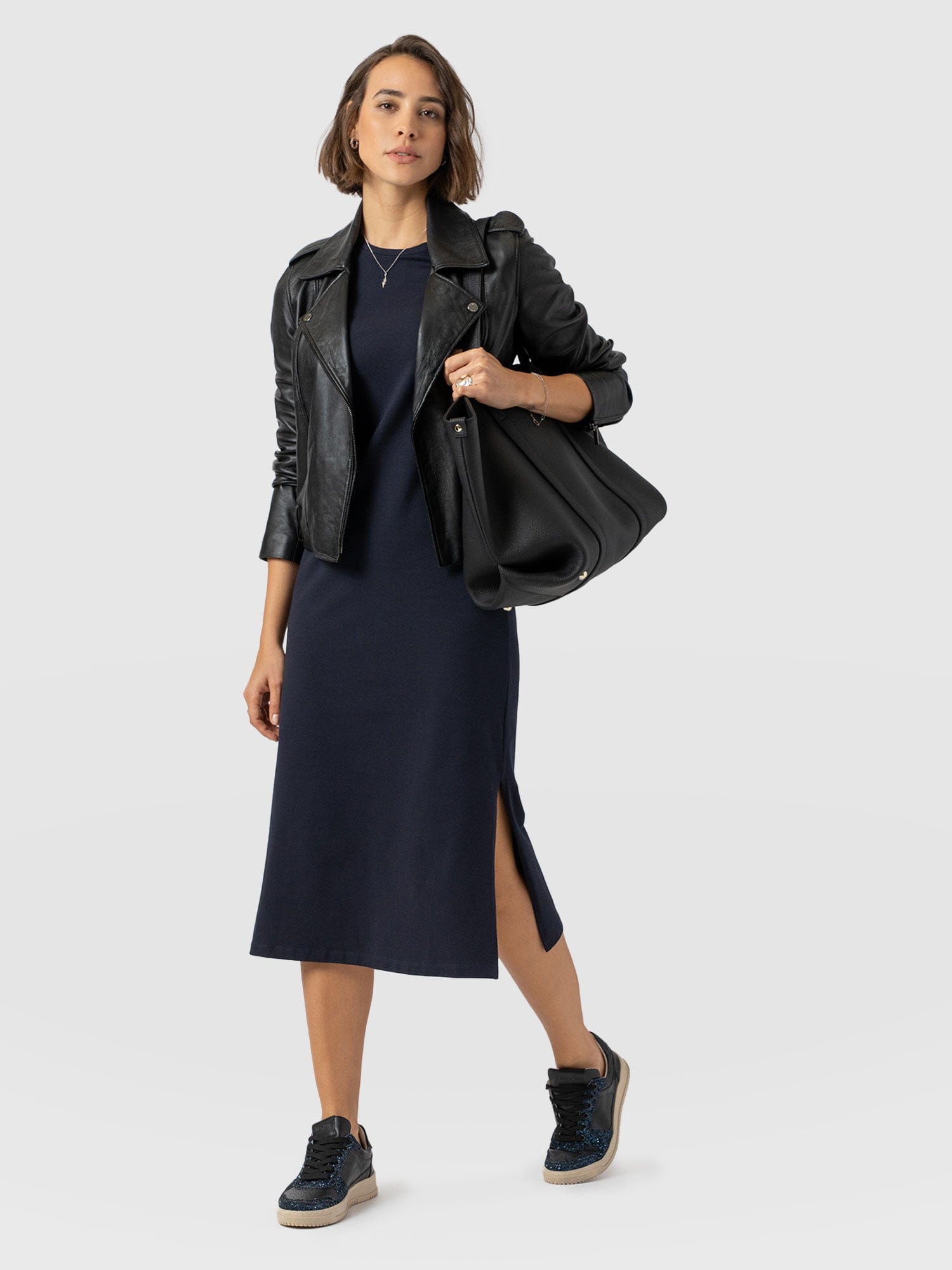 Easy T-Shirt Midi Dress - Navy - Women's Dresss | Saint + Sofia® EU