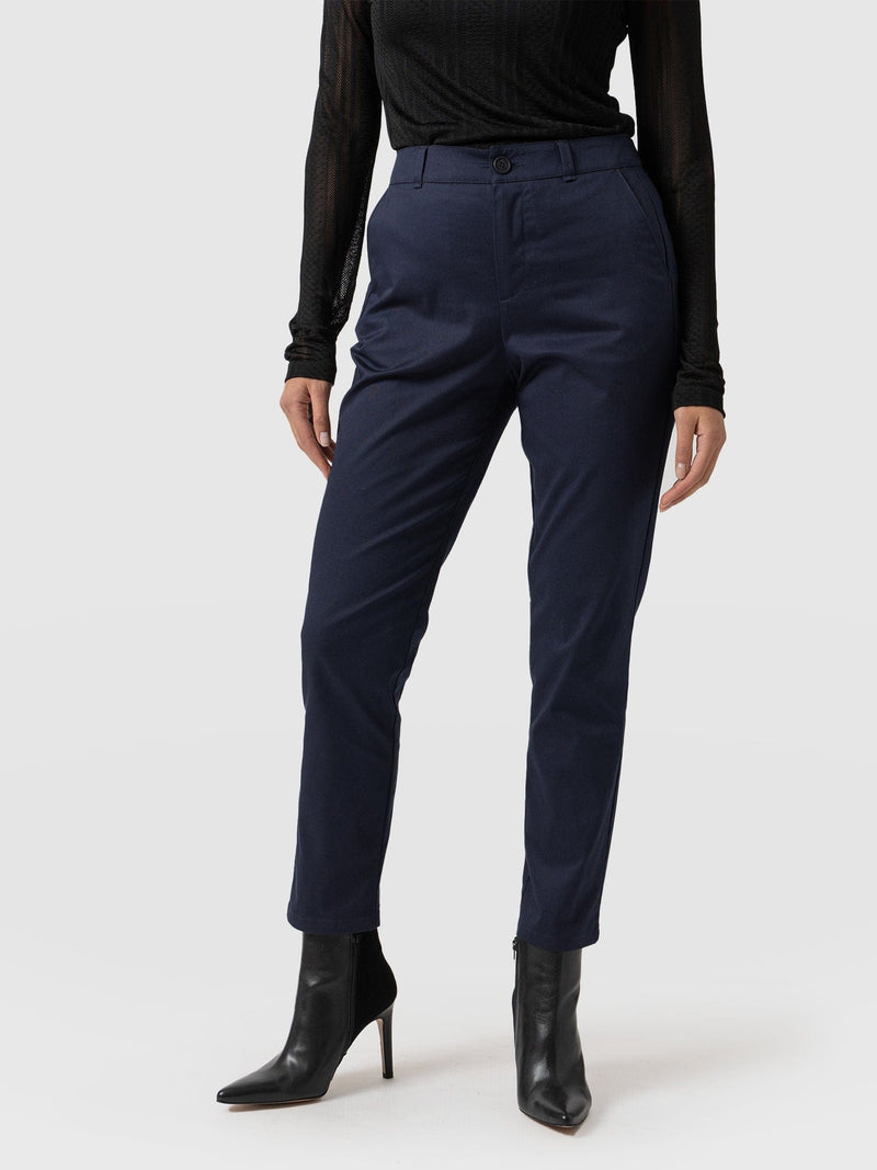 Eden Chino Navy - Women's Trousers | Saint + Sofia® EU