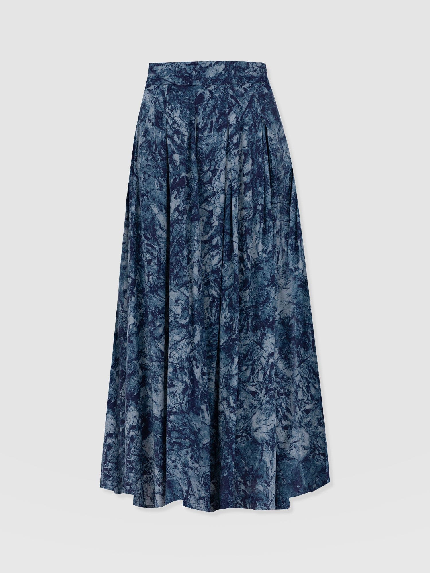 Eliza Pleated Skirt Blue Marble - Women's Skirts | Saint and Sofia® EU