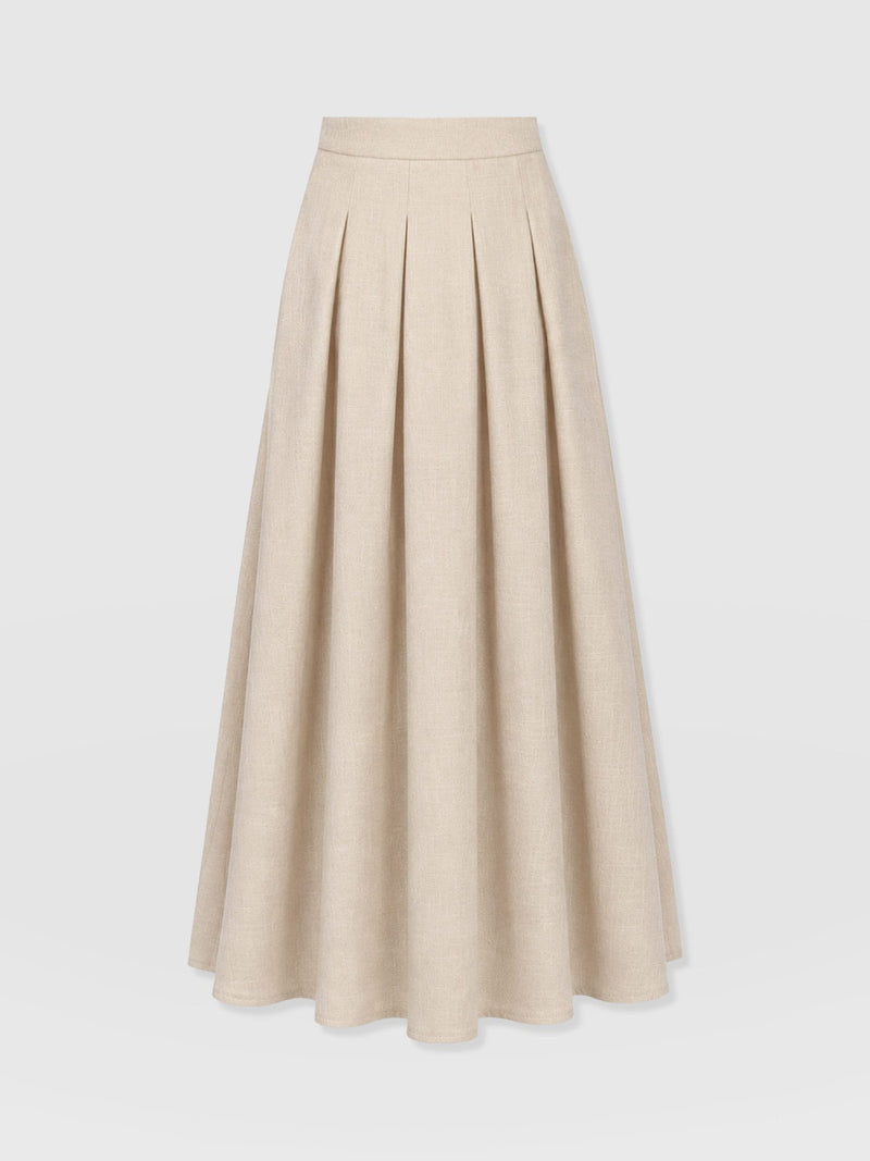 Eliza Pleated Skirt - Cream - Women's Skirts | Saint and Sofia® EU