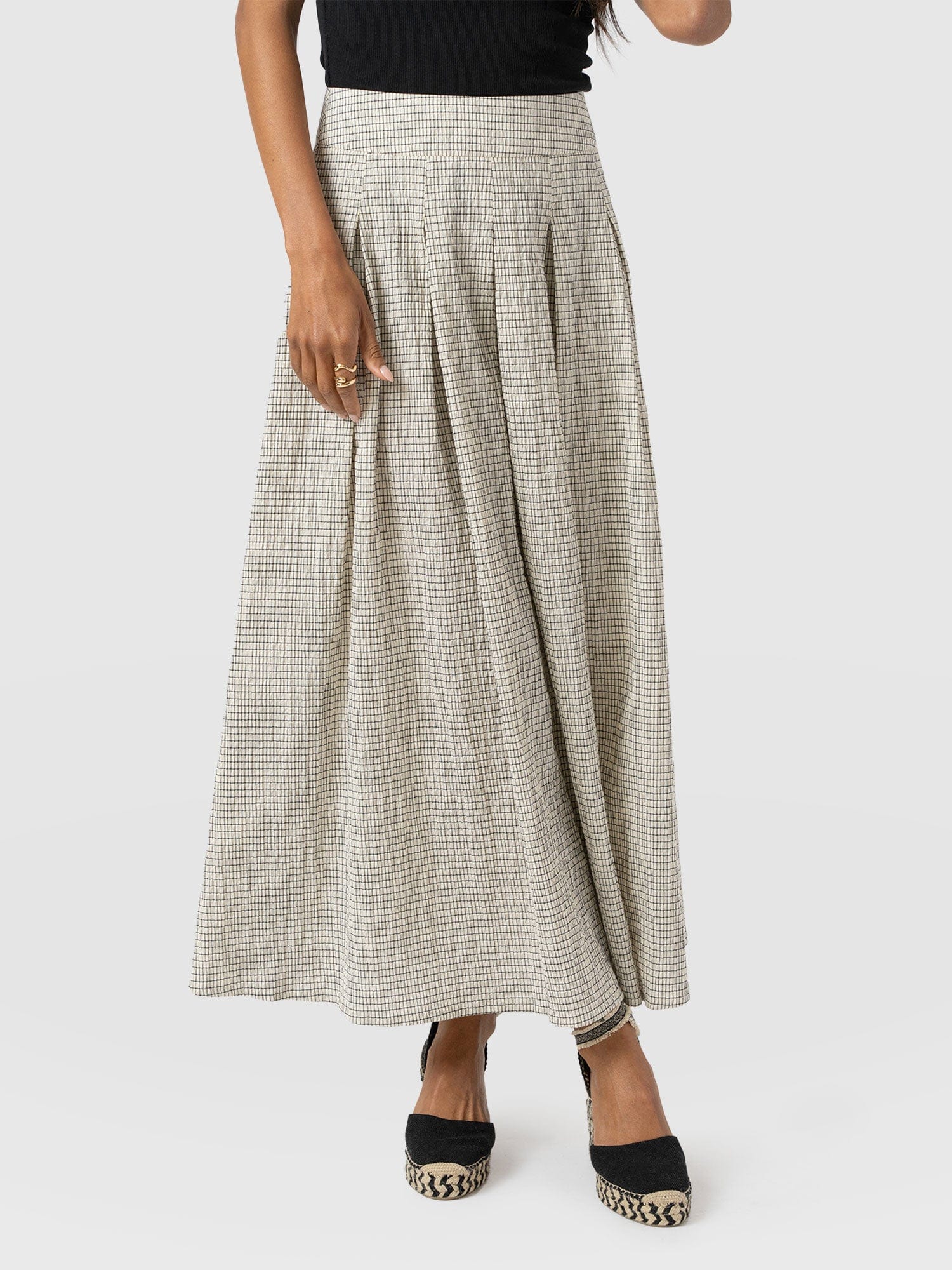 Eliza Pleated Skirt - Gingham - Women's Skirts | Saint + Sofia® EU