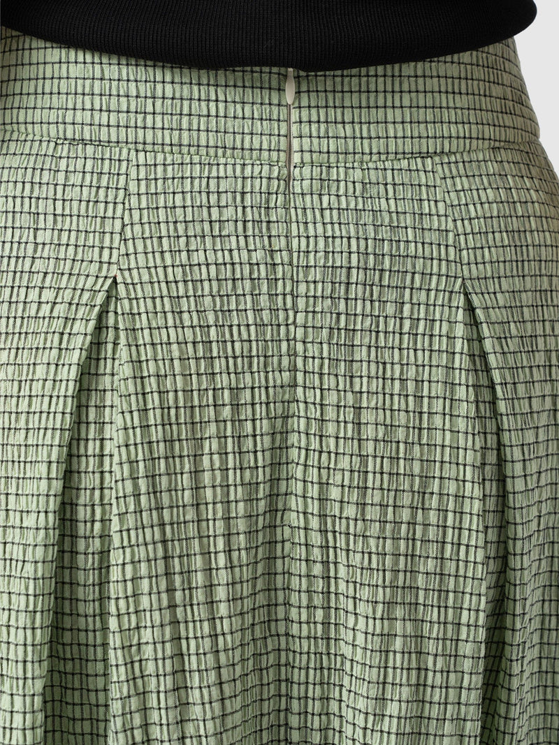 Eliza Pleated Skirt - Mint Gingham - Women's Skirts | Saint and Sofia® EU