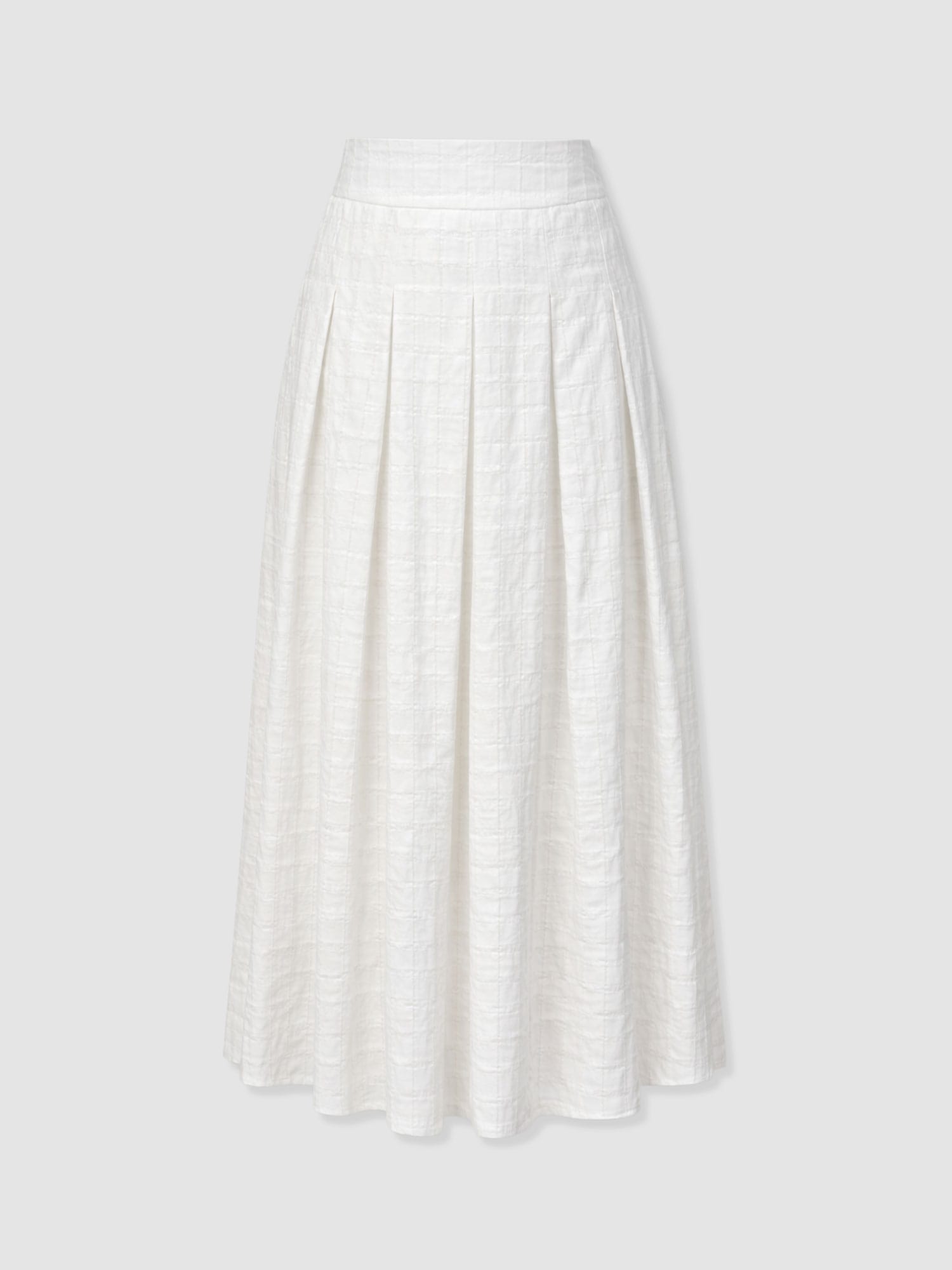Eliza Pleated Skirt - White Textured - Women's Skirts | Saint + Sofia® EU