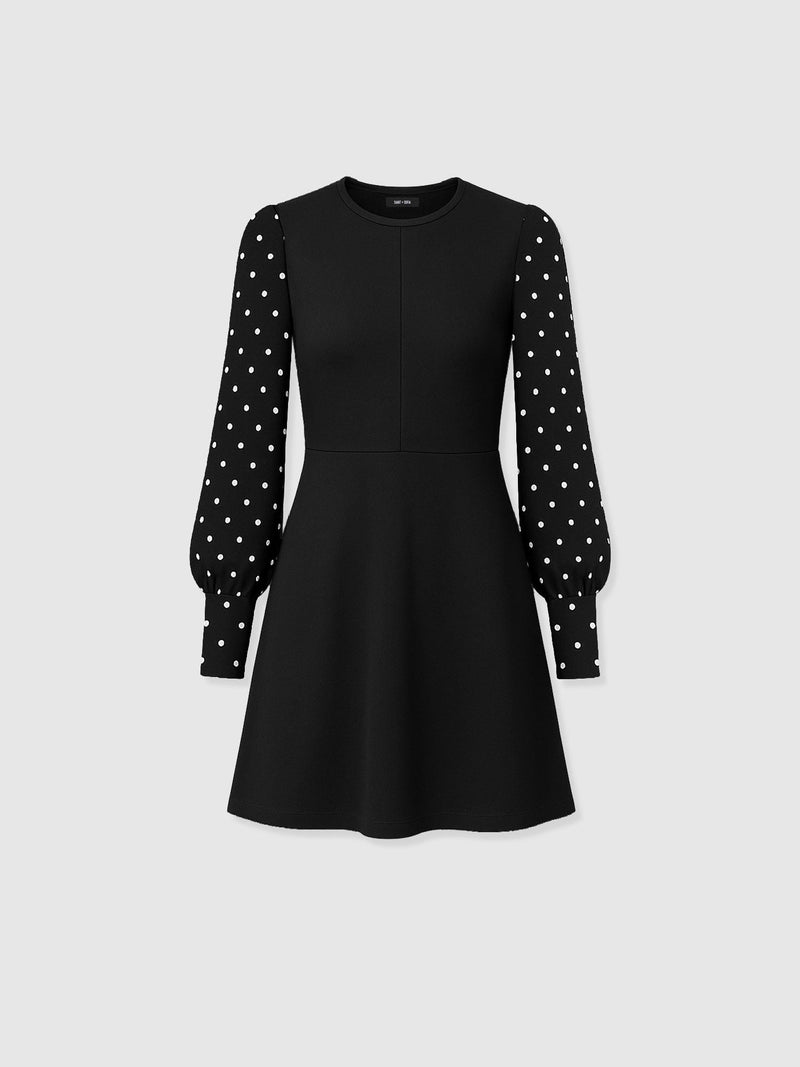 Ella Fit & Flare Dress - Black Polka Dot - Women's Dresses | Saint + Sofia® EU