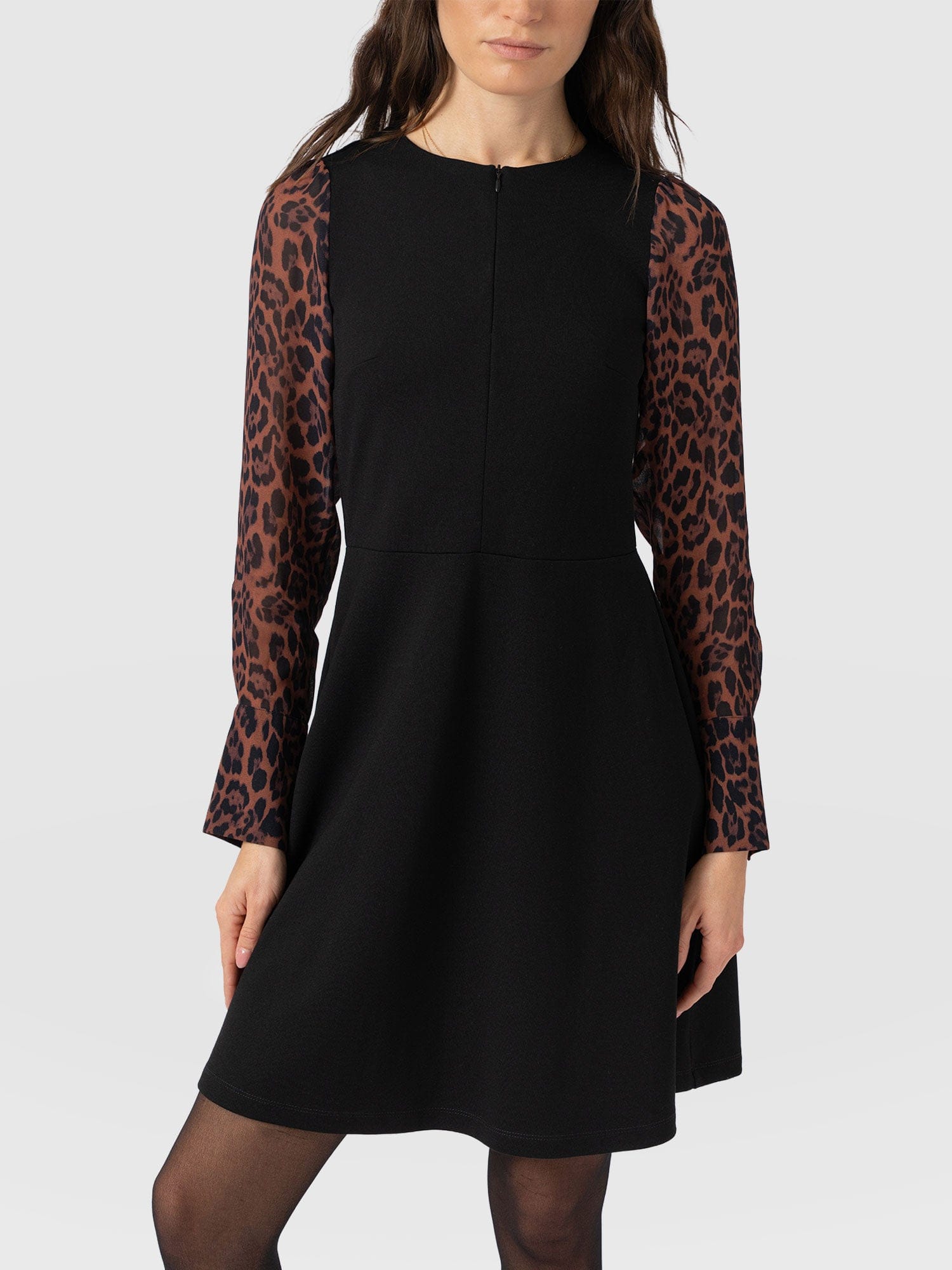 Ella Fit & Flare Dress - Brown Leopard - Women's Dresses | Saint + Sofia® EU