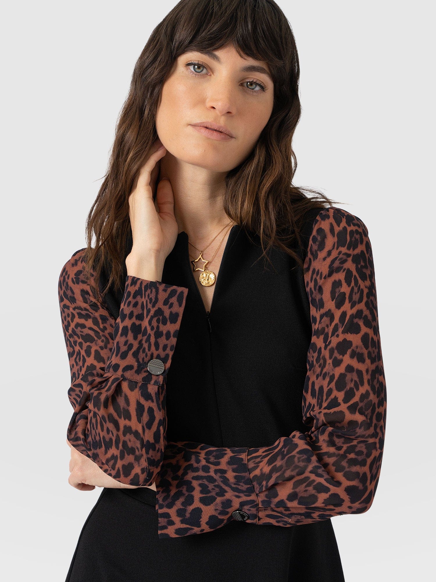 Ella Fit & Flare Dress - Brown Leopard - Women's Dresses | Saint + Sofia® EU