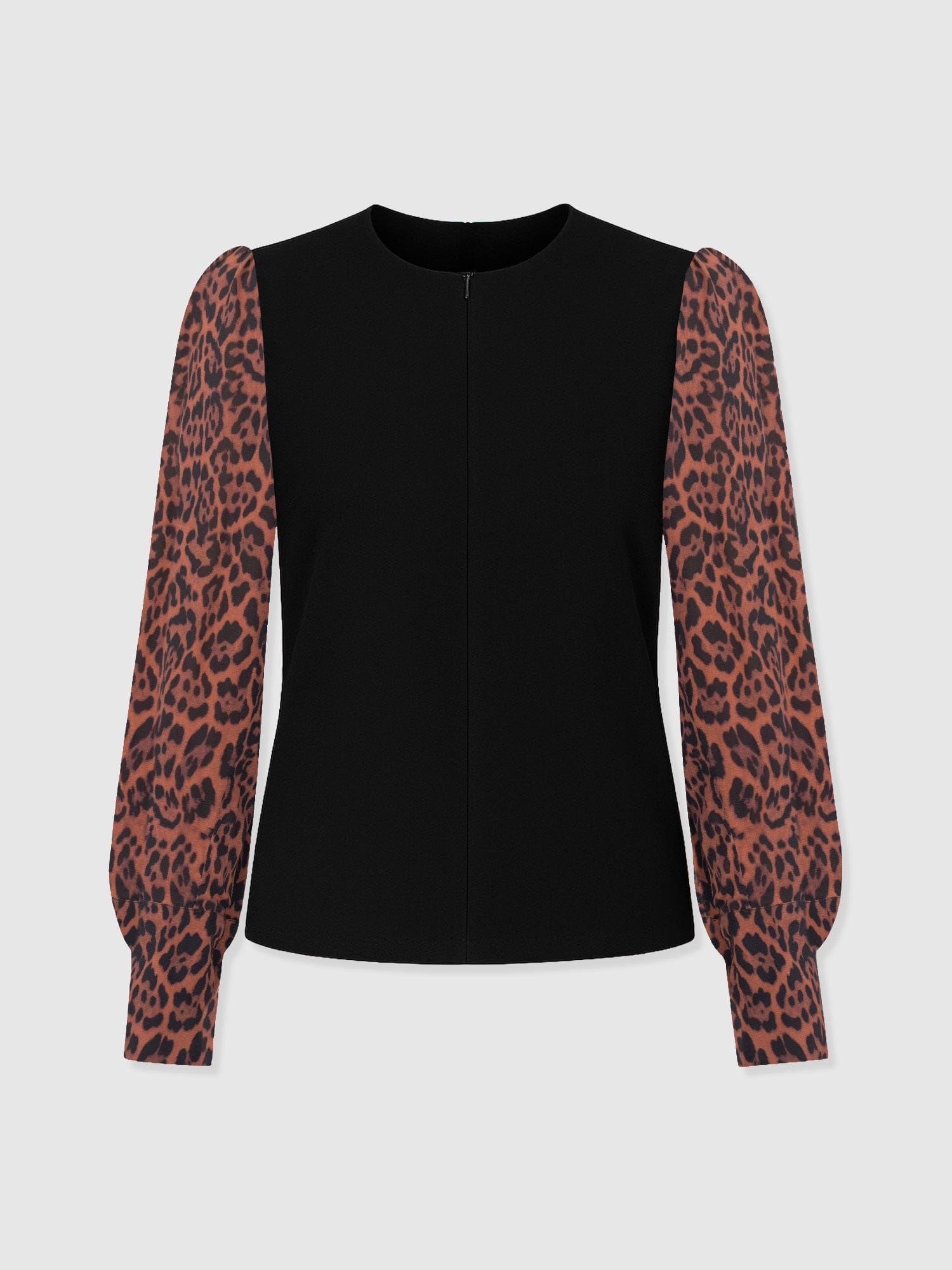 Ella Zip Up Top - Brown Leopard - Women's T-shirts | Saint + Sofia® EU