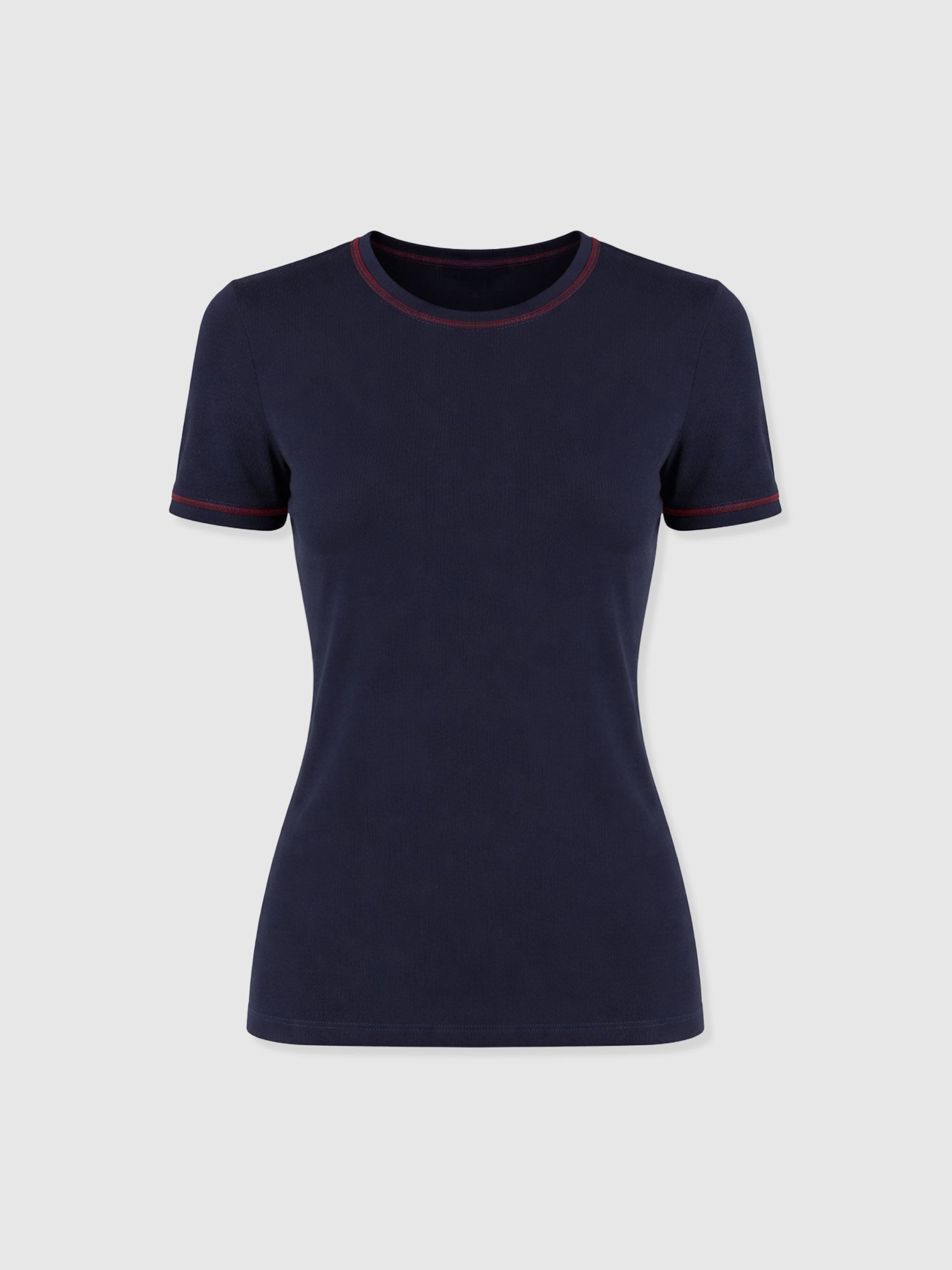 Ellen Piping Tee - Navy - Women's T-shirts | Saint + Sofia® EU