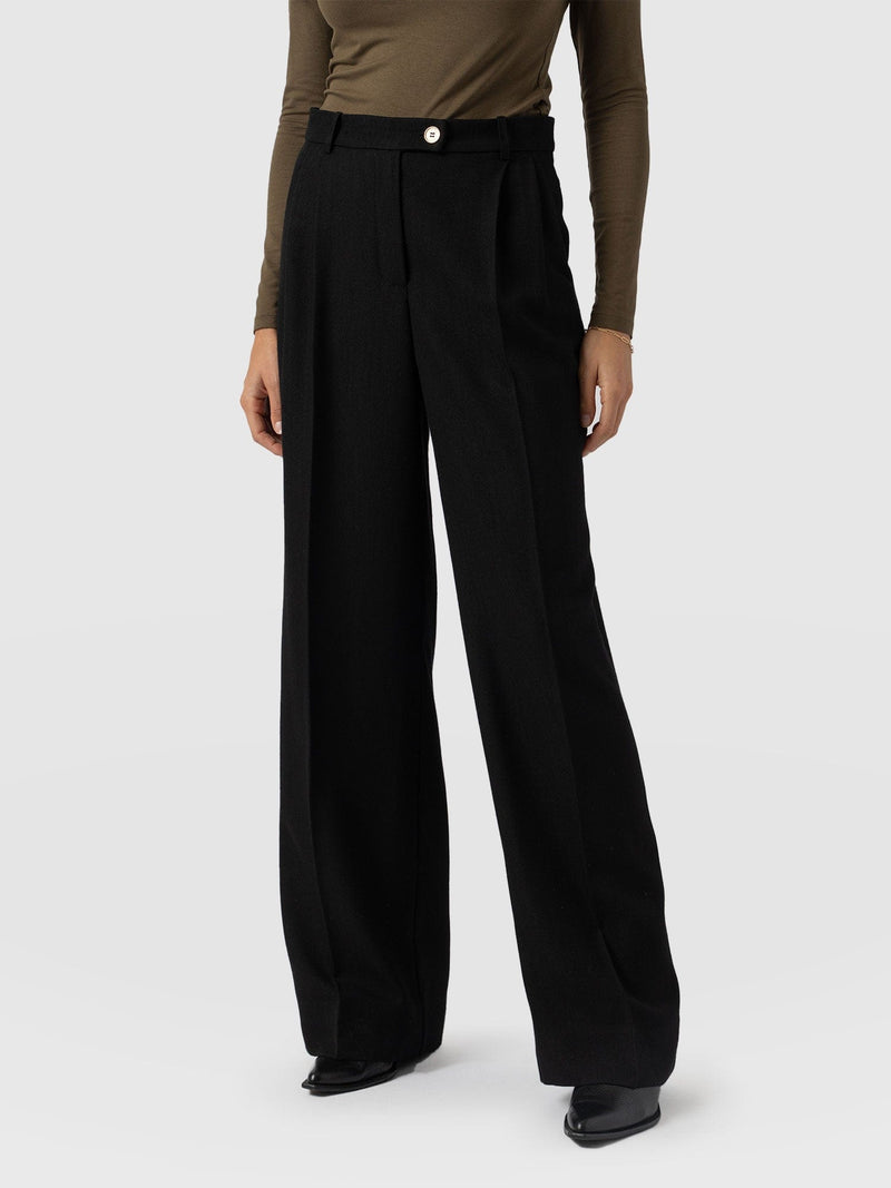 Emery Wide Leg Pant Black - Women's Trousers | Saint + Sofia® EU