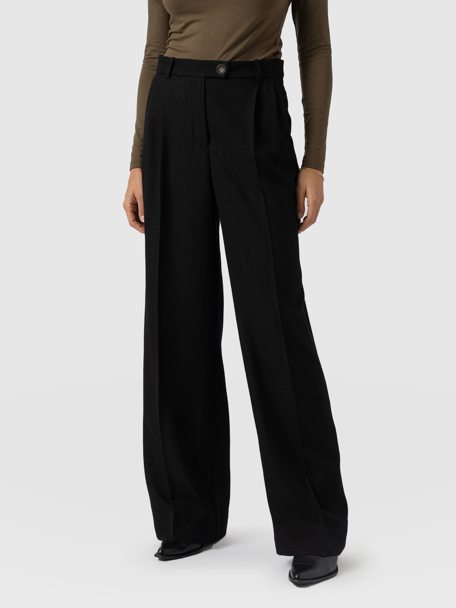 Argent Wide Leg Pant Black - Women's Trousers | Saint + Sofia® EU