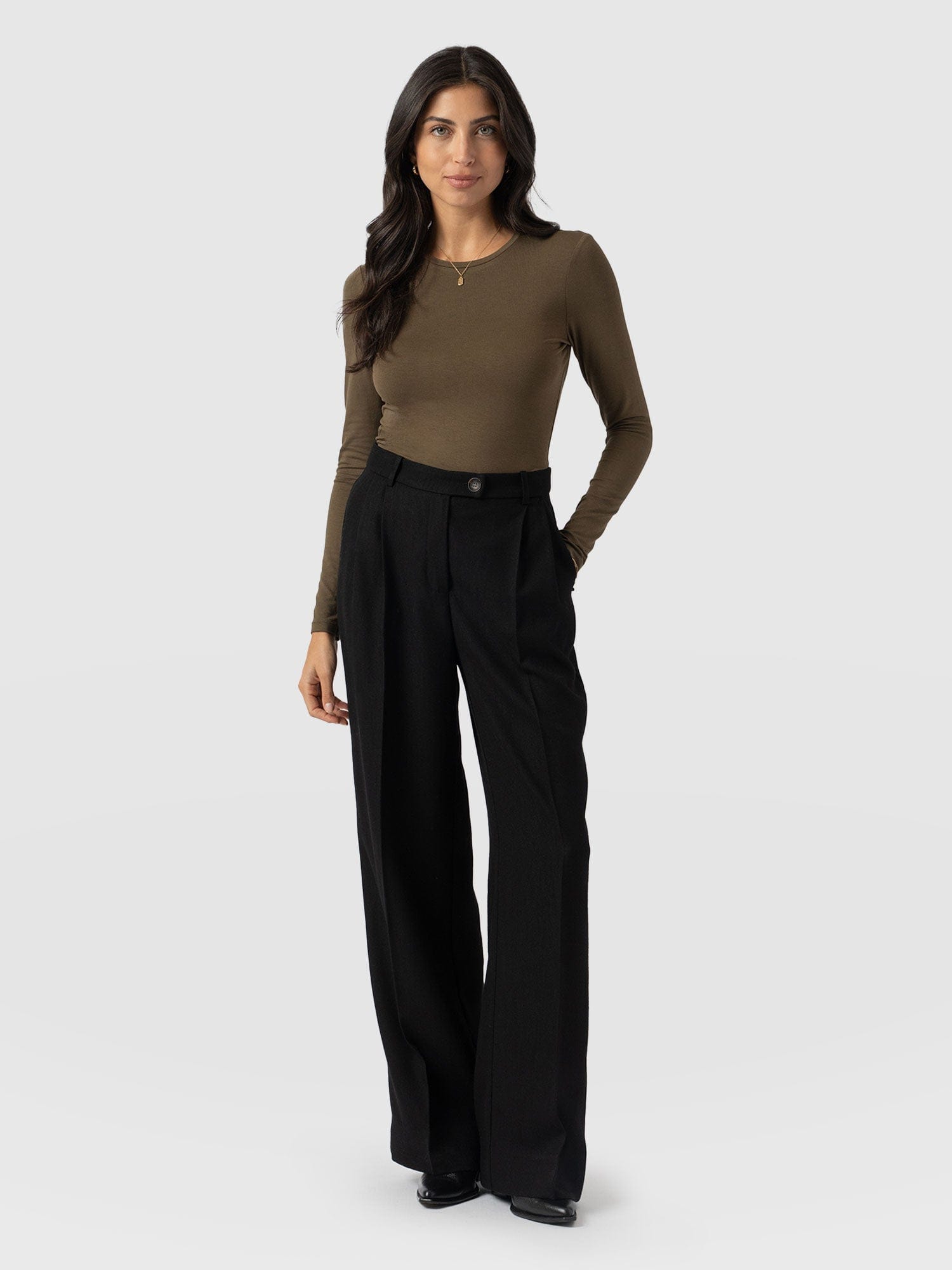Argent Wide Leg Pant Black - Women's Trousers | Saint + Sofia® EU