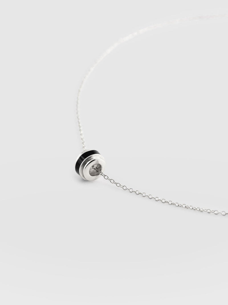 Enamel Stripe Charm Necklace Gold and Black - Women's Jewellery | Saint + Sofia® EU